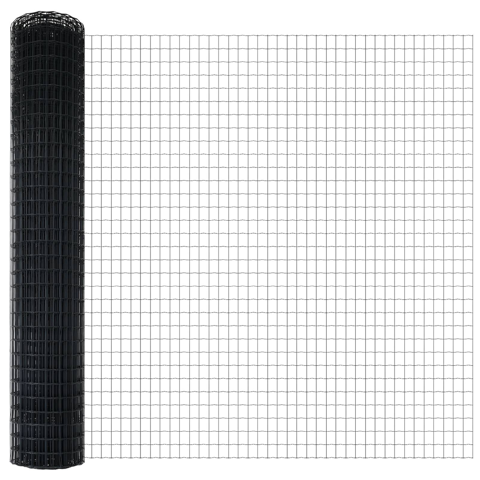 vidaXL Euro-Zaun mit 10 U-Stützen Grau 1,6x10 m Stahl