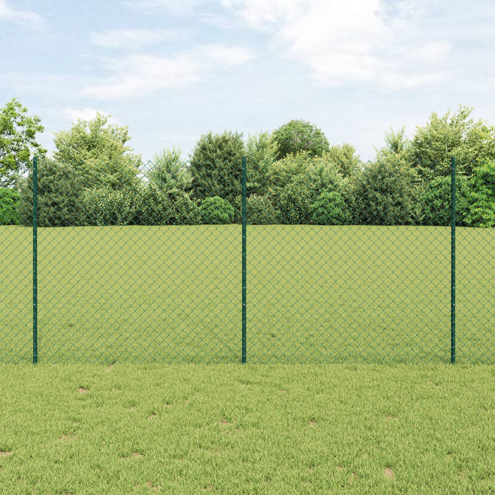 vidaXL Kettenzaun mit 10 U-Posts Grün 1,2x10 m Stahl