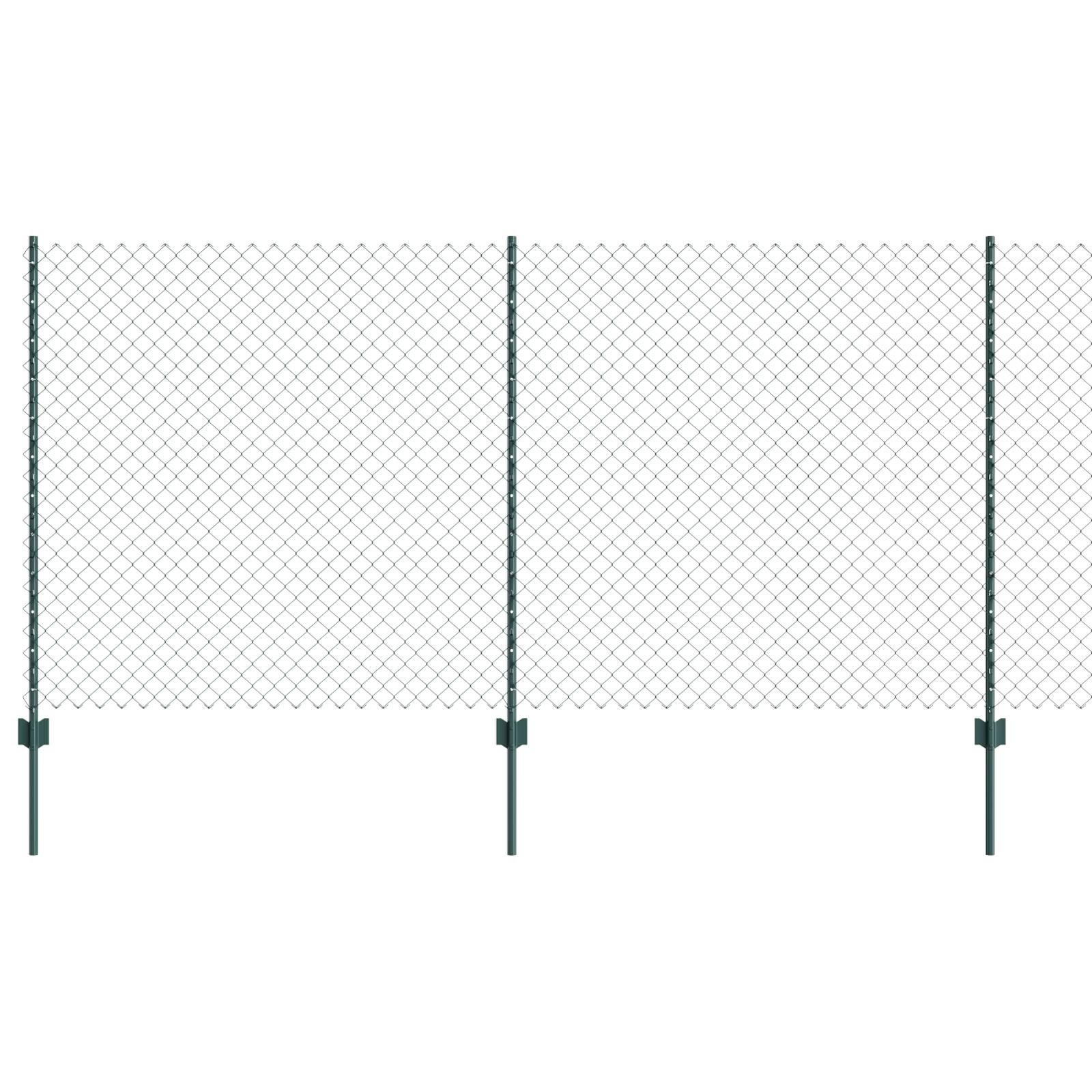 vidaXL Kettenzaun mit 10 U-Posts Grün 1,2x10 m Stahl