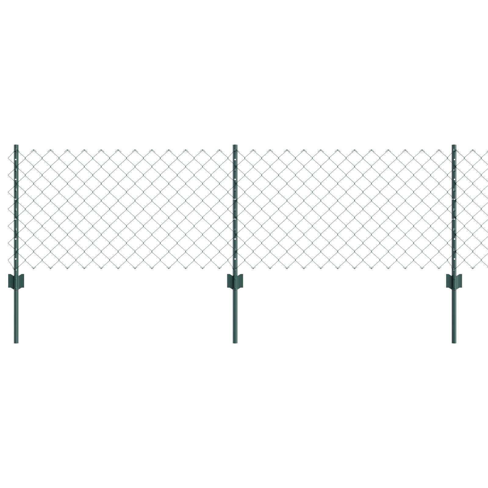 vidaXL Drahtzaun mit 22 U-Pfosten Grün 0.6x25 m Stahl