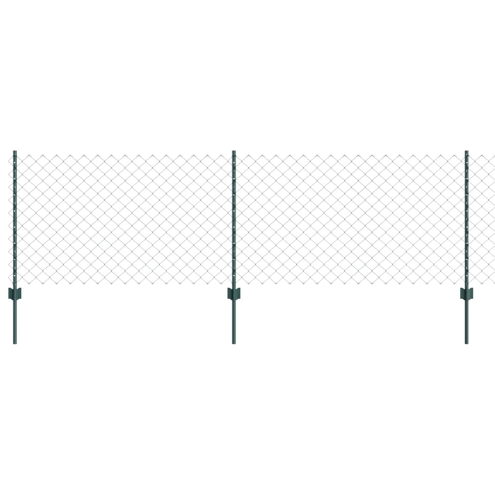 vidaXL Kettenzaun mit 10 U-Posts Grün 0.8x10 m Stahl