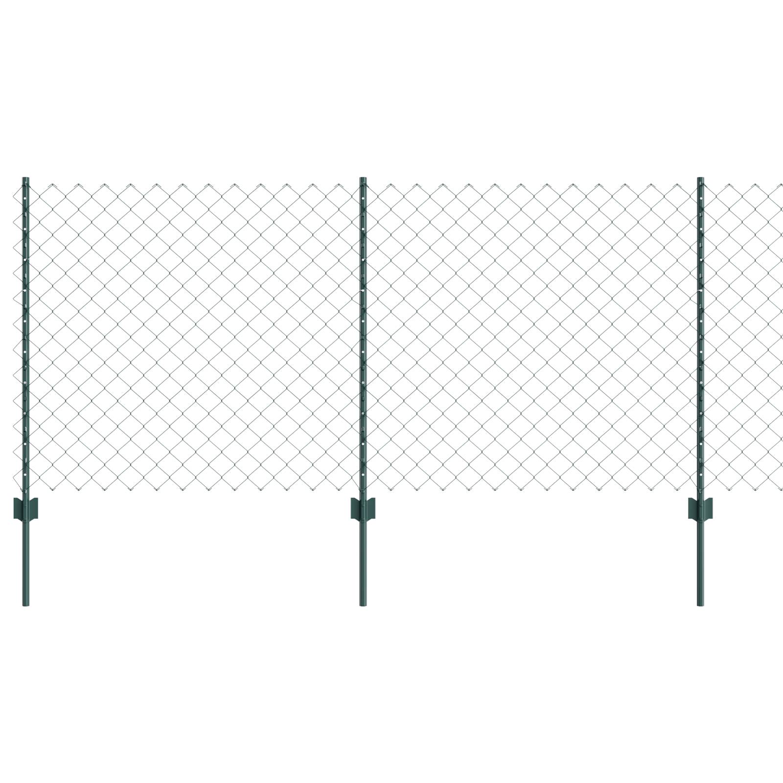 vidaXL Gartenzaunset Set aus 2 Grün Verzinkter Stahl Standard Robust