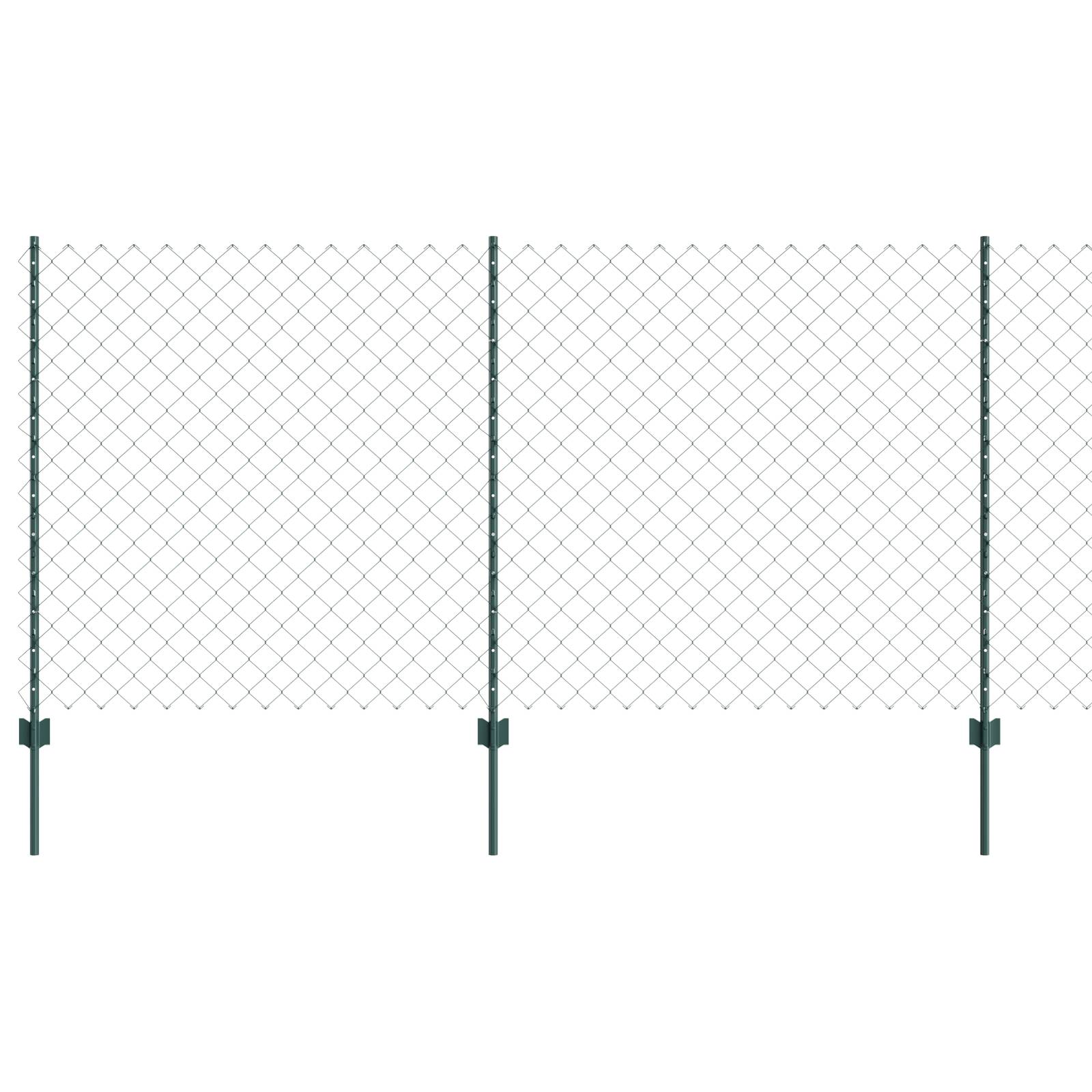 vidaXL Drahtzaun mit 22 U-Pfosten Grün 1,2x25 m Stahl