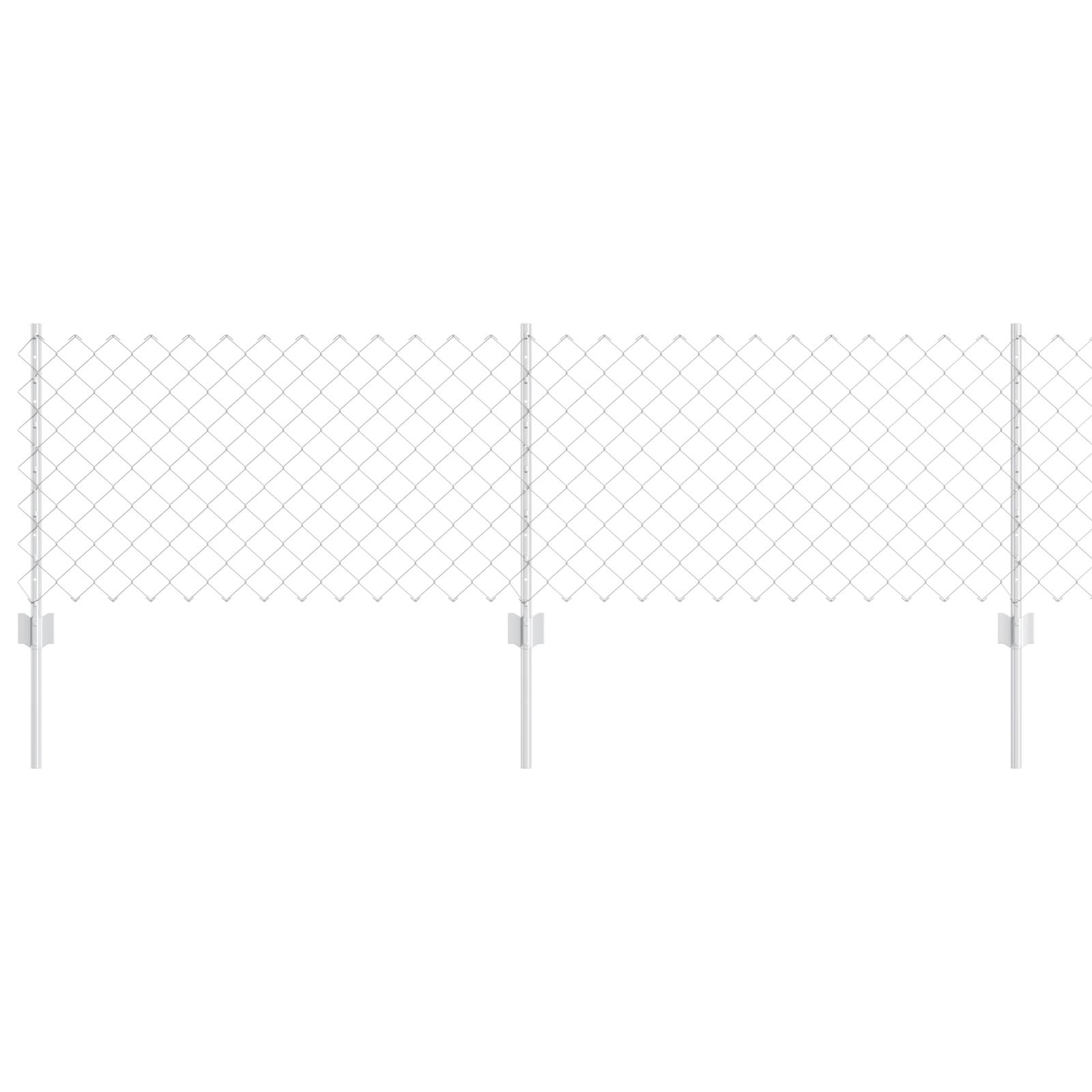 vidaXL Kettenzaun mit 22 U-Pfosten Silber 0.6x25 m Stahl