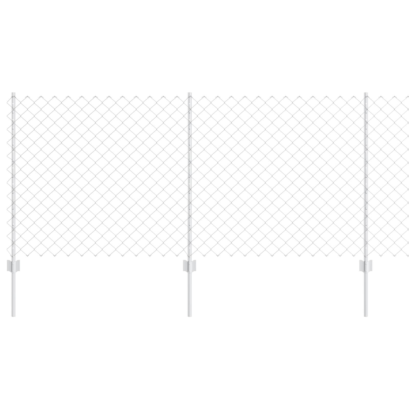 vidaXL Zaun mit 20 U-Pfosten Silber 1x10 m Stahl