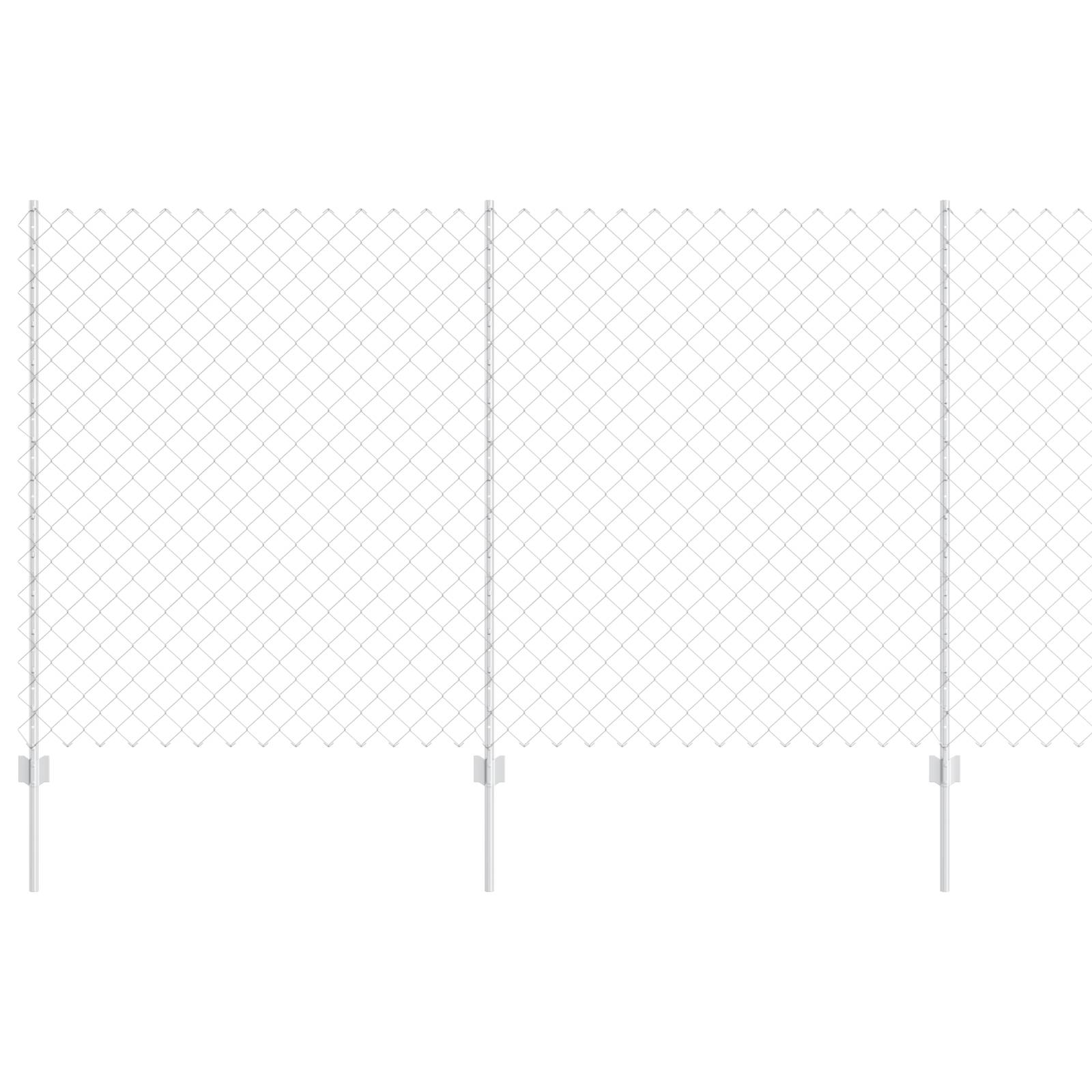 vidaXL Kettengliedzaun mit 20 U-Posts Silber 1,4x10 m Stahl