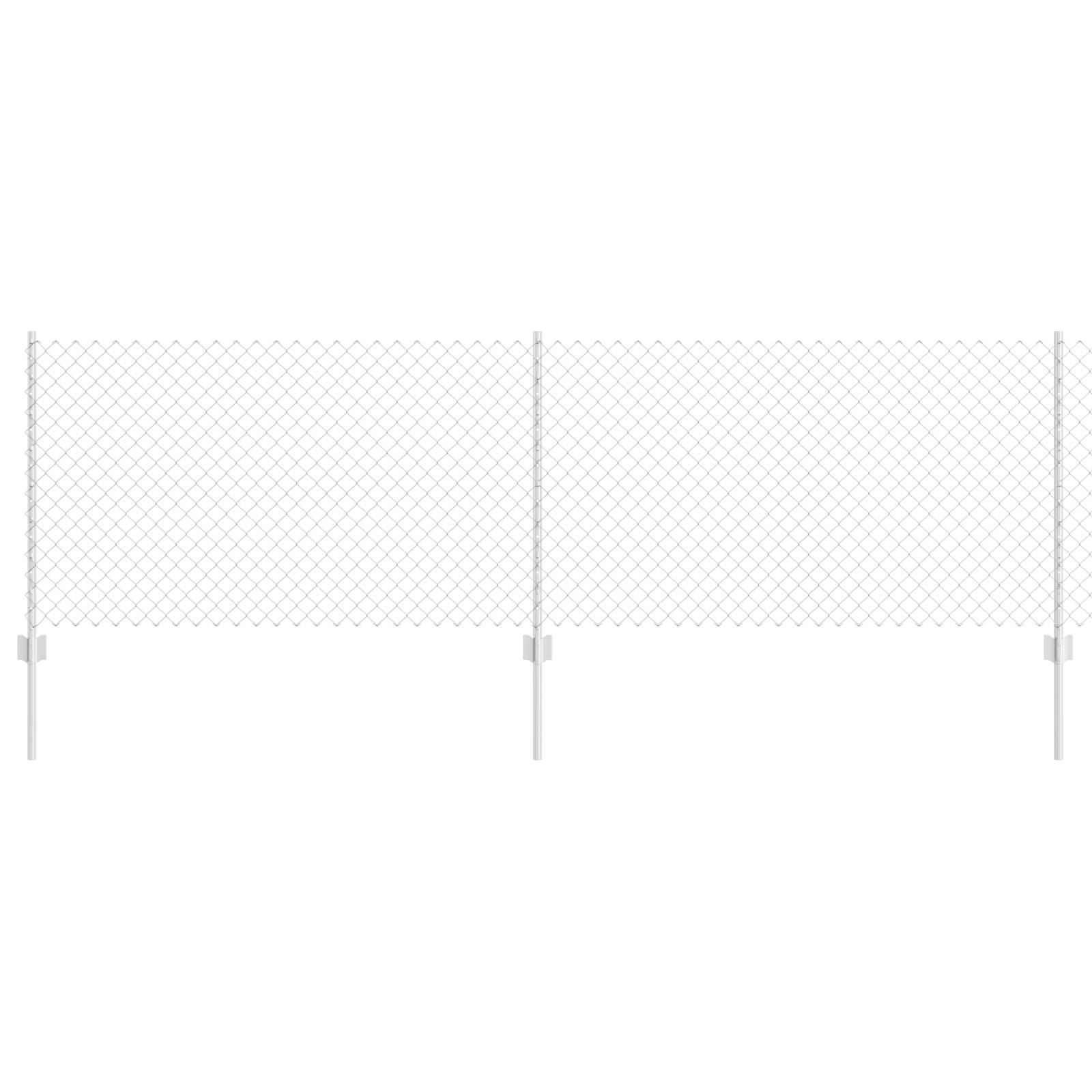 vidaXL Kettengliedzaun mit 22 U-Pfosten Silber 0,8x25 m Stahl