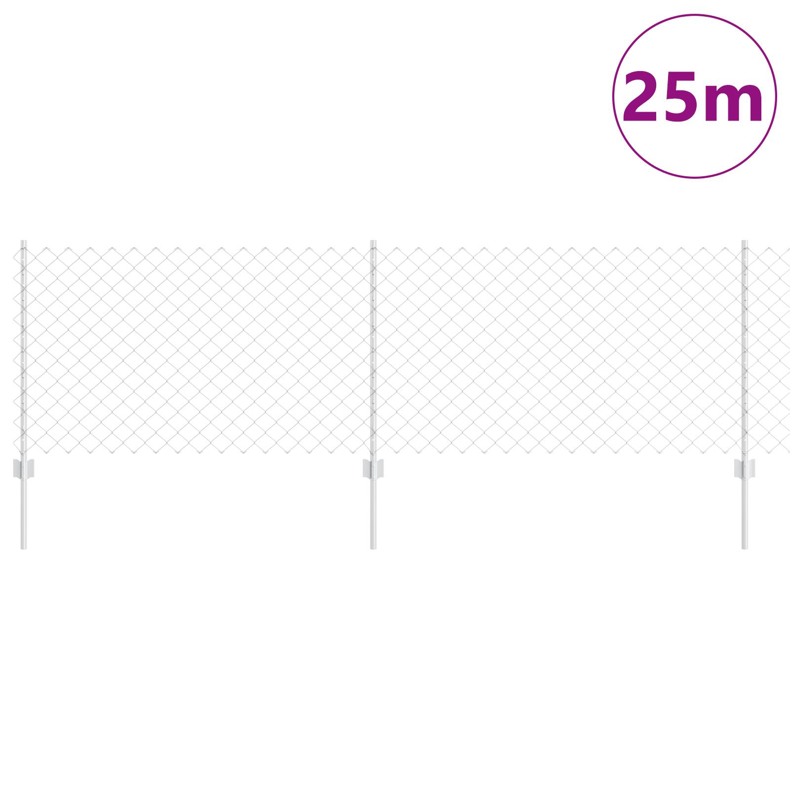 vidaXL Gartenzaun Set 2er Set Verzinkter Stahl Groß Langlebig
