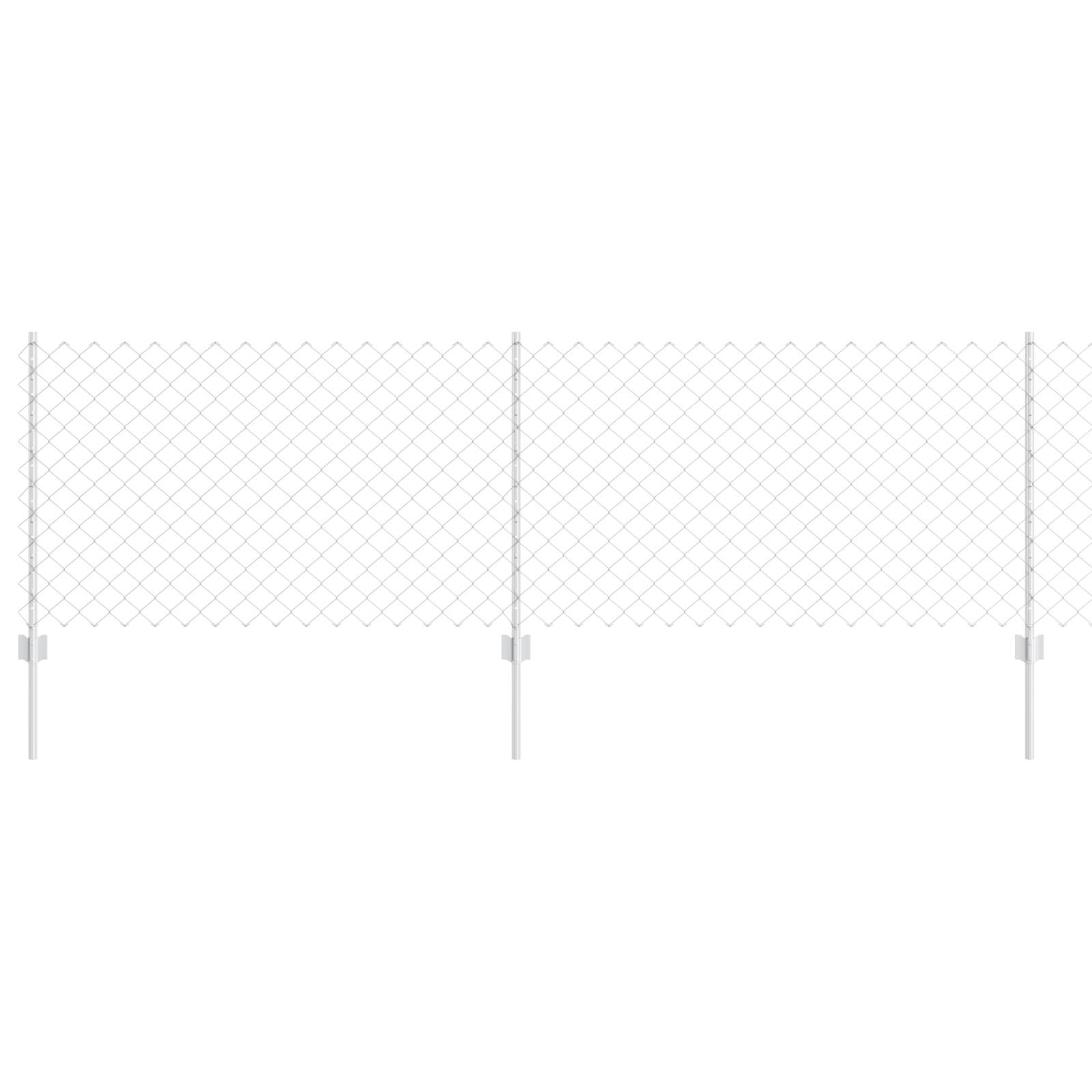 vidaXL Drahtzaun mit 10 U-Posten Silber 0.8x10 m Stahl