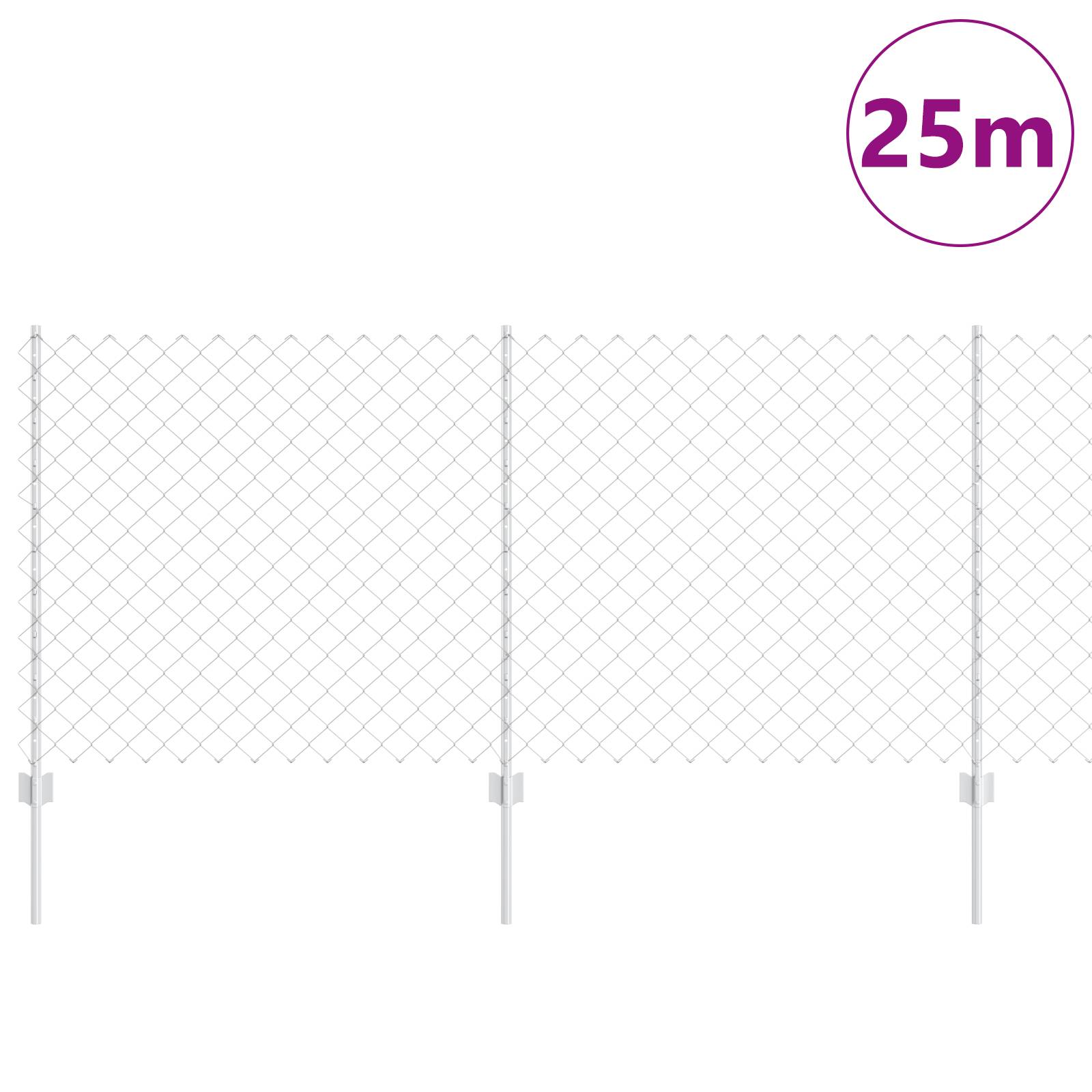vidaXL Gartenzaun Set 2er Set Verzinkter Stahl 25 x 1 m Langlebig