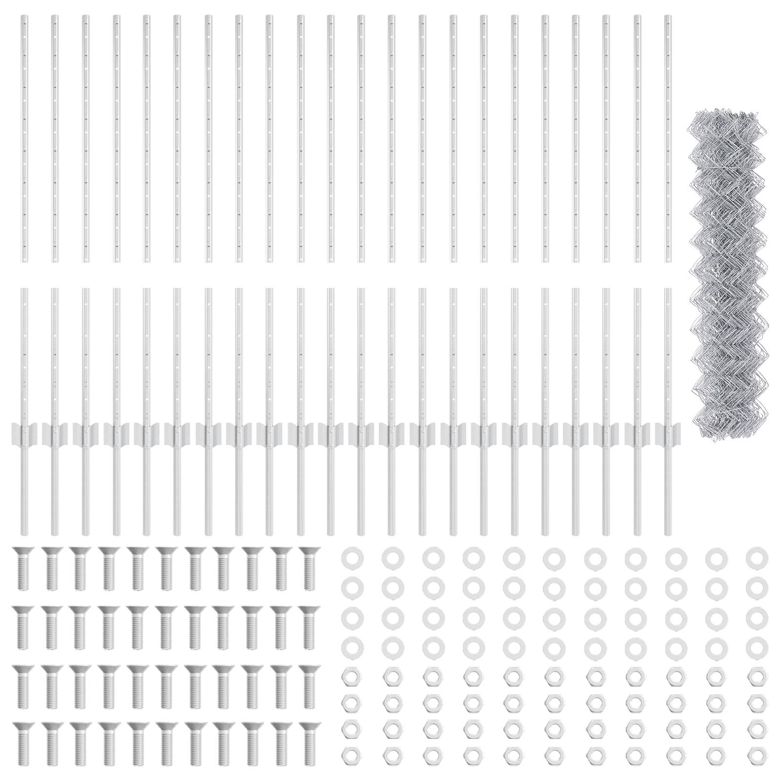 vidaXL Gartenzaun Set 2er Set Verzinkter Stahl 25 x 1 m Langlebig