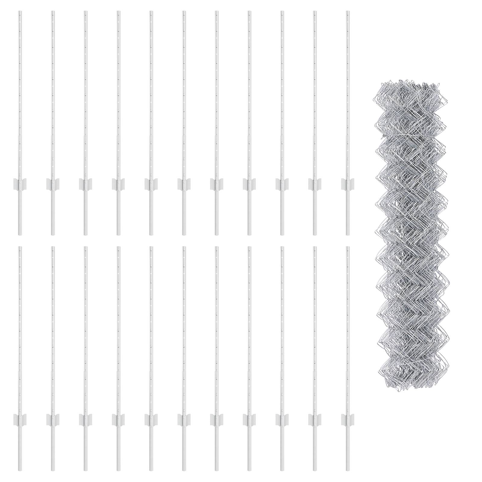 vidaXL Gartenzaun Set 2er Set Verzinkter Stahl 25 x 1 m Langlebig