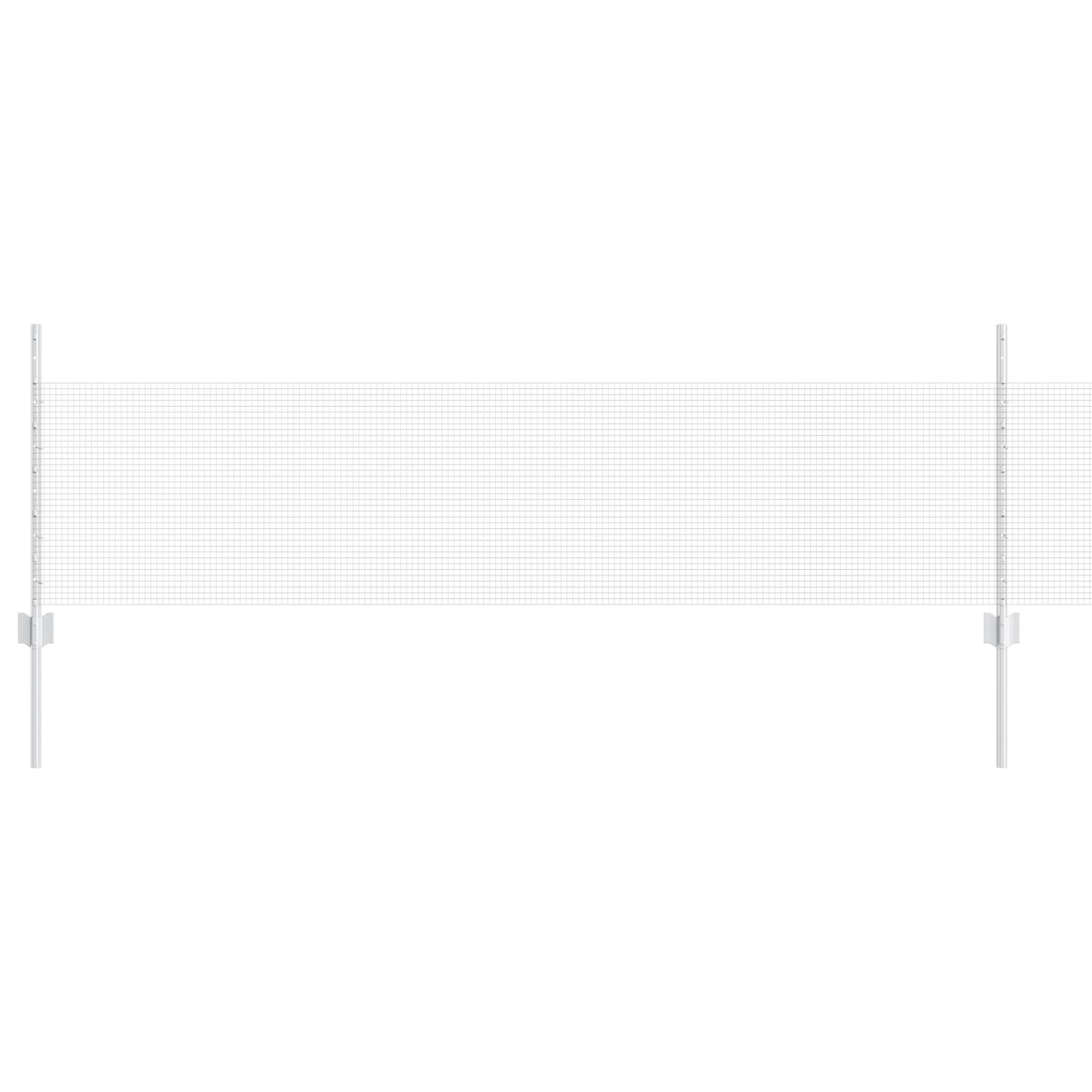 vidaXL Geschweißter Drahtzaun mit 44 U-Pfosten Silber 0.5x100 m Stahl