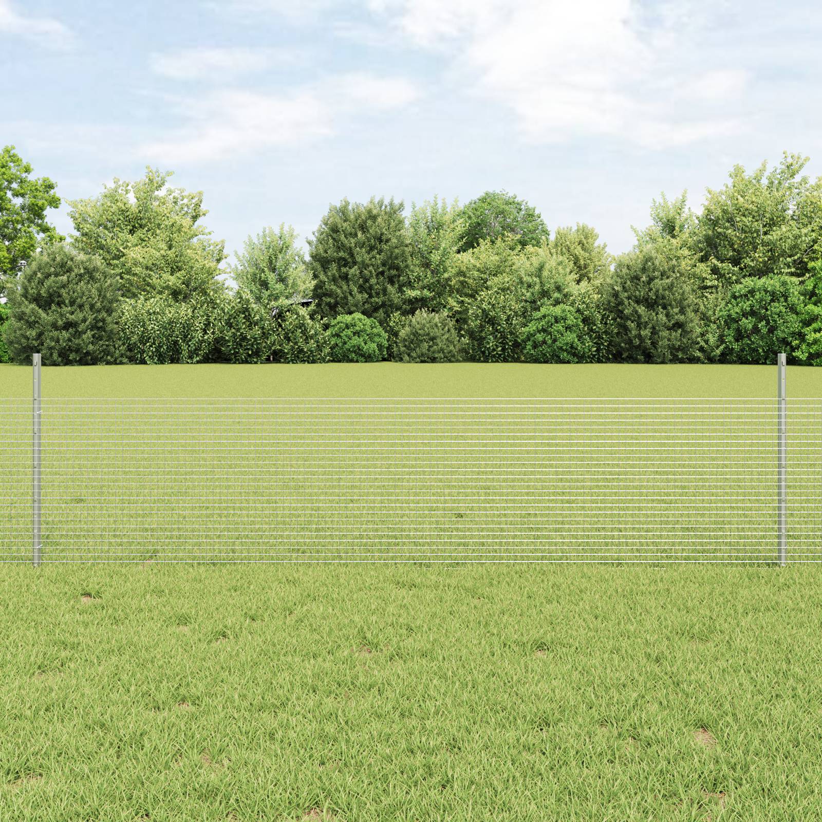 vidaXL Gartenzaun-Set Set aus 2 Feuerverzinkter Stahl 10 x 0,5 m