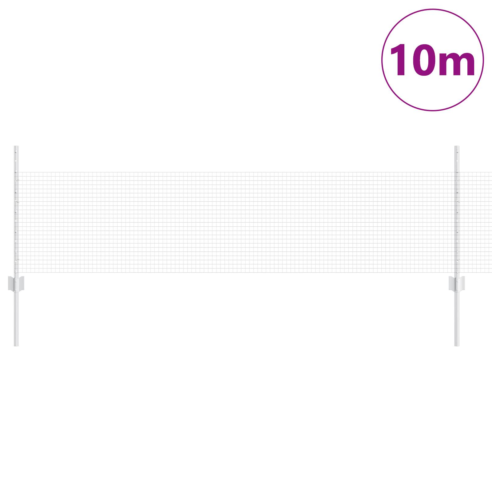 vidaXL Gartenzaun-Set Set aus 2 Feuerverzinkter Stahl 10 x 0,5 m