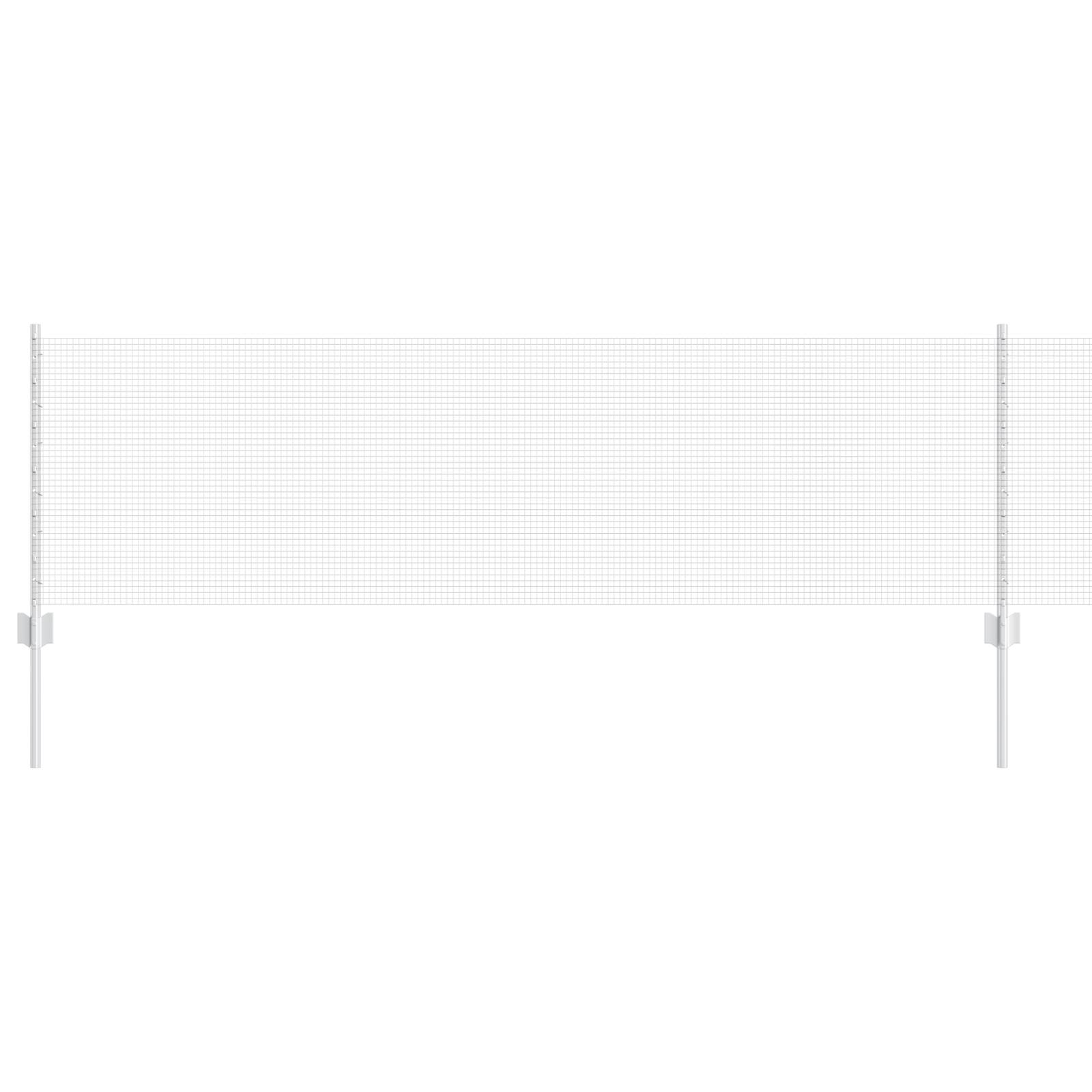 vidaXL Verzinkter Drahtzaun mit 11 U-Pfosten Silber 0,6x25 m Stahl