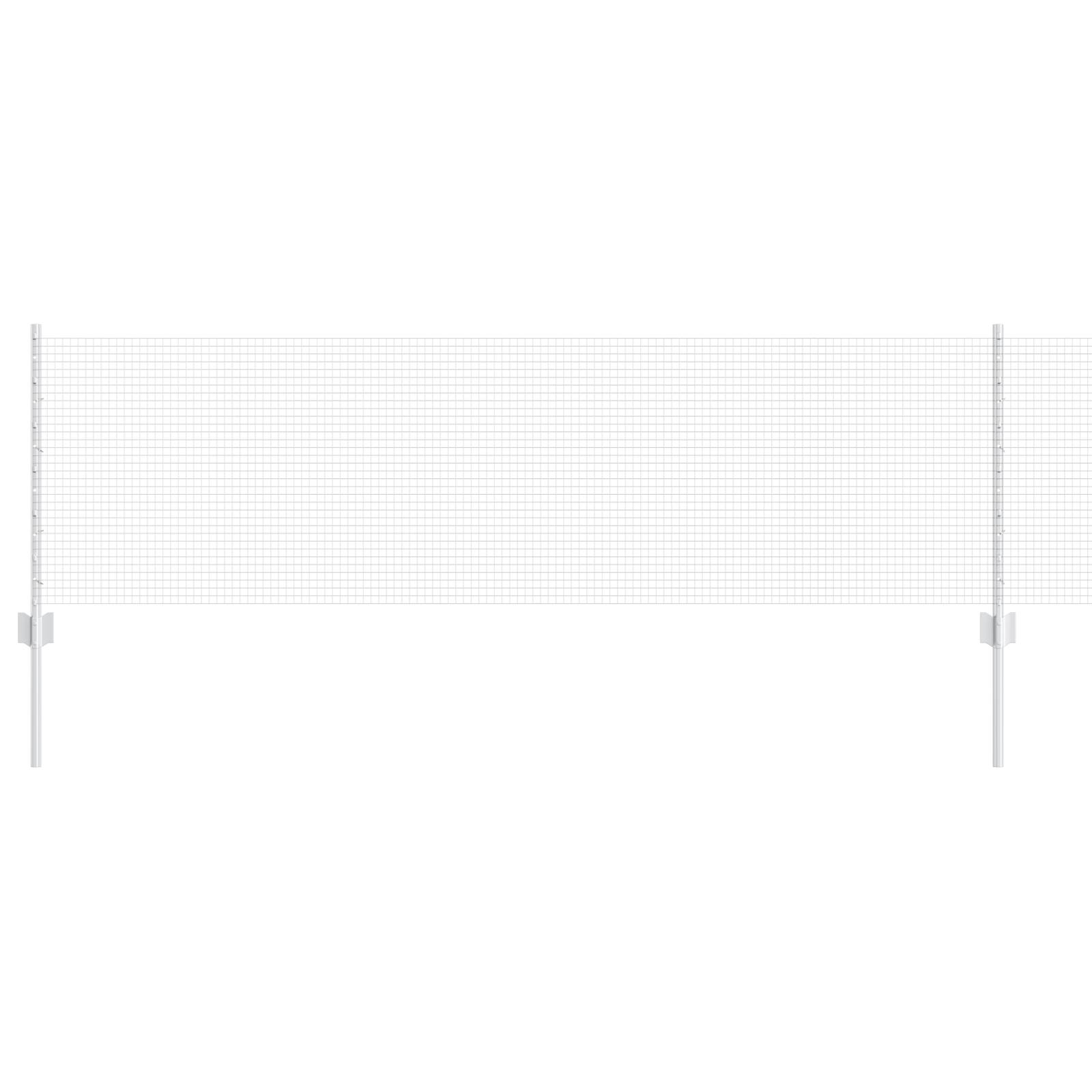 vidaXL Schweißdrahtzaun mit 5 U-Posts Silber 0.6x10 m Stahl