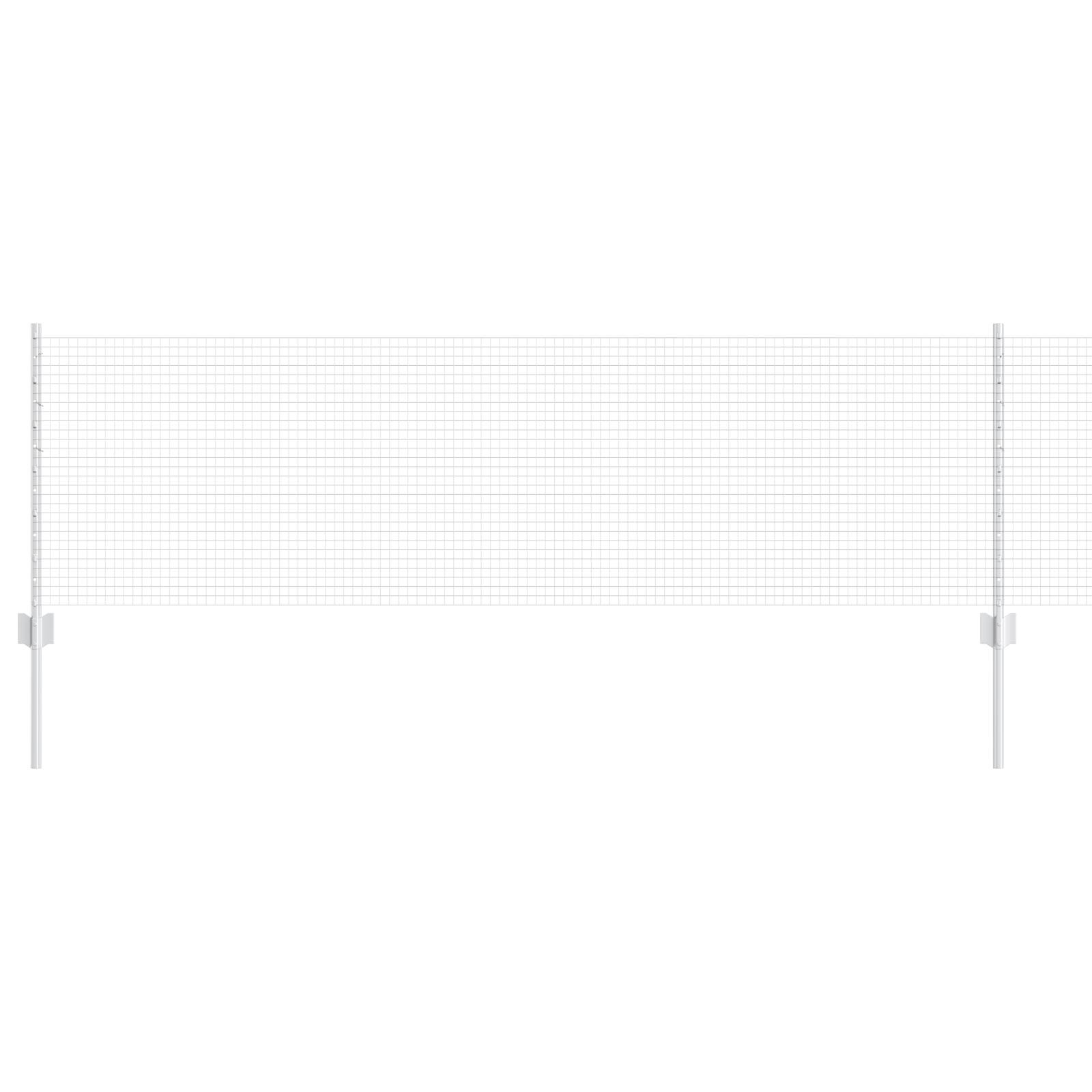 vidaXL geschweißter Drahtzaun mit 5 U-Stangen Silber 0.6x10 m Stahl