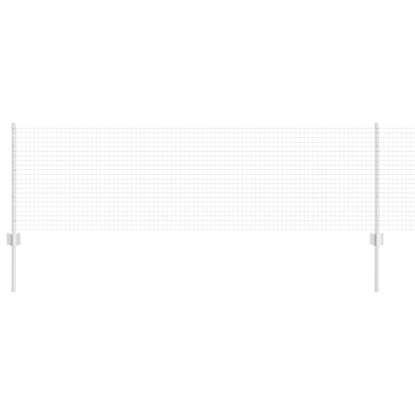 vidaXL Schweißdrahtzaun mit 22 U-Pfosten Silber 0,6x50 m Stahl