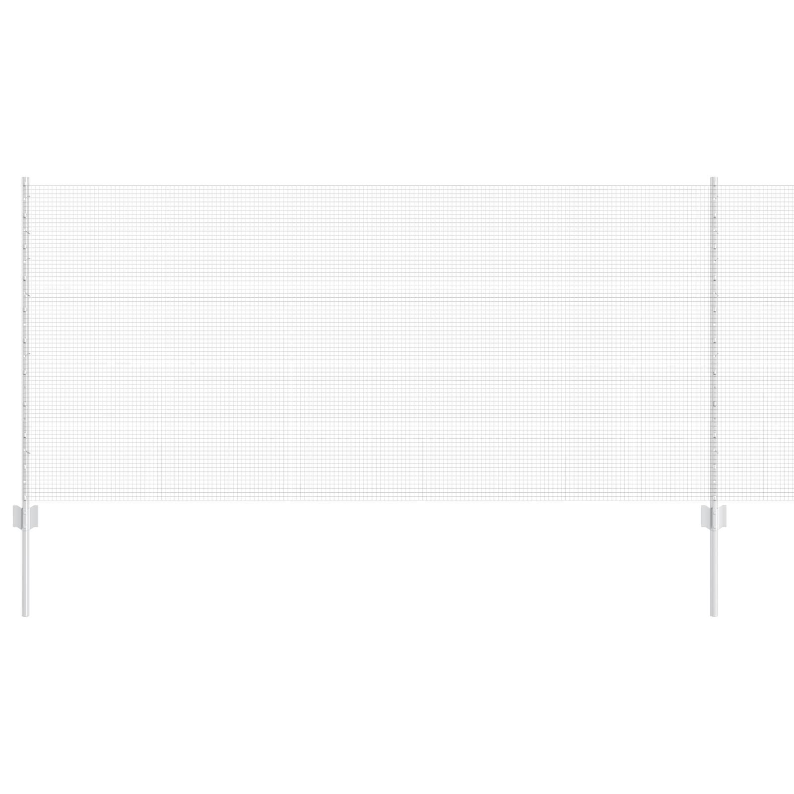 vidaXL Schweißdrahtzaun mit 22 U-Posts Silber 1x25 m Stahl