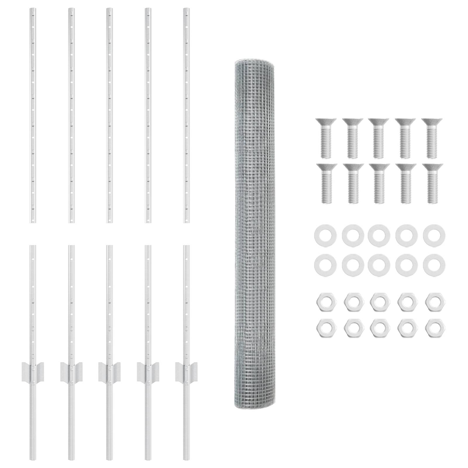 vidaXL Hühnerdrahtzaun-Set 2 Rollen Verzinkter Stahl 10 x 1 m Langlebig