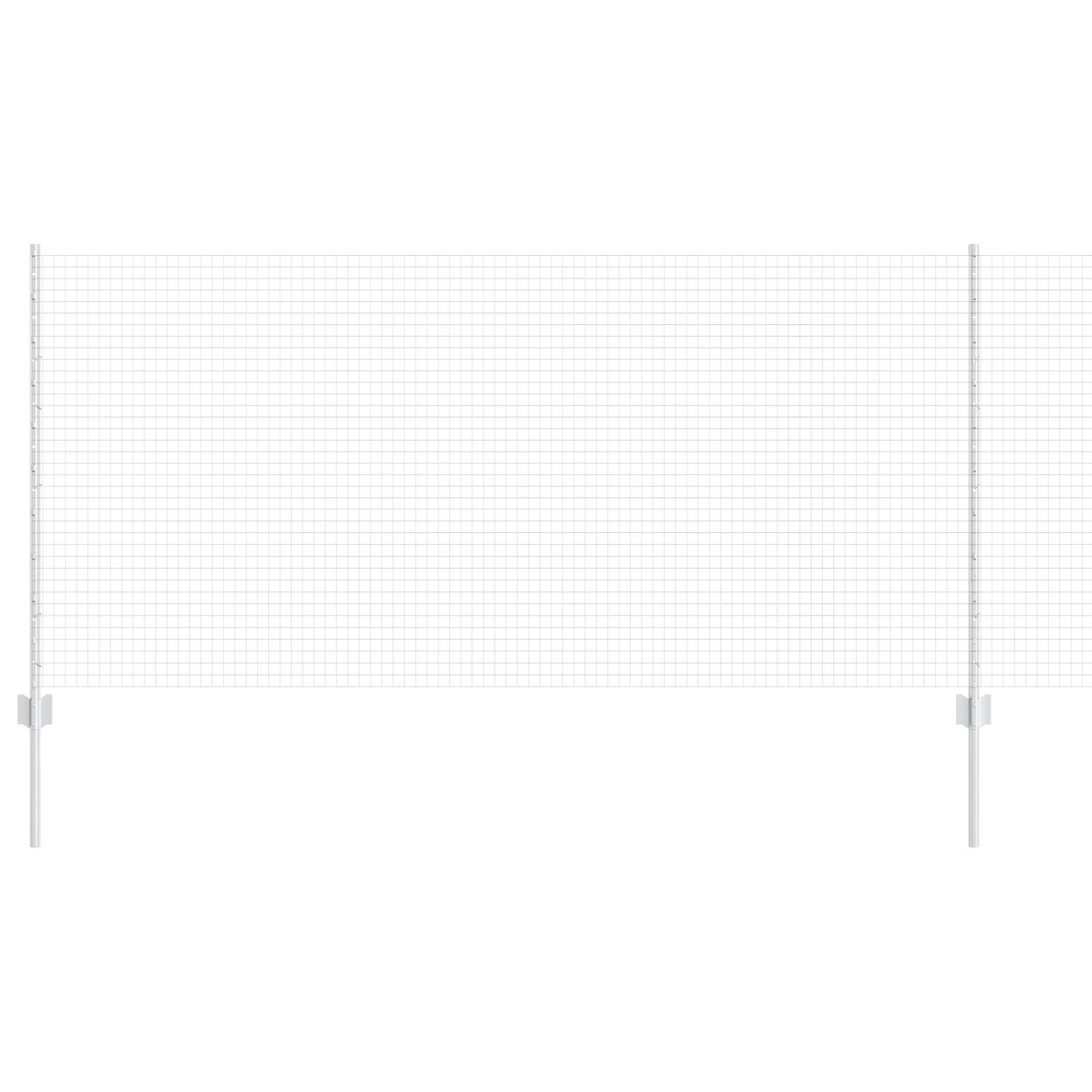 vidaXL Schweißdrahtzaun mit 44 U-Posts Silber 1x50 m Stahl