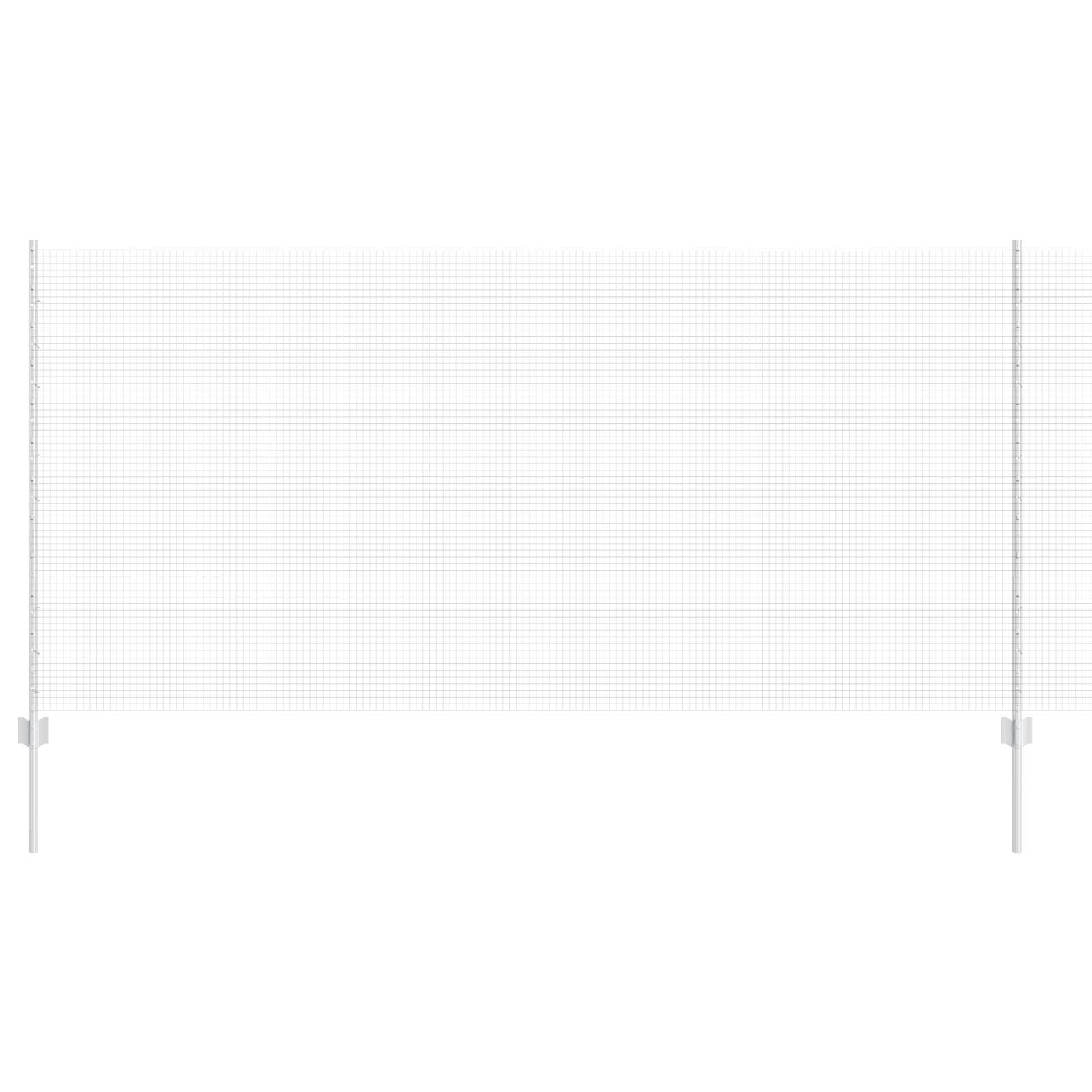 vidaXL Geschweißter Drahtzaun mit 22 U Pfosten Silber 1.2x25 m Stahl