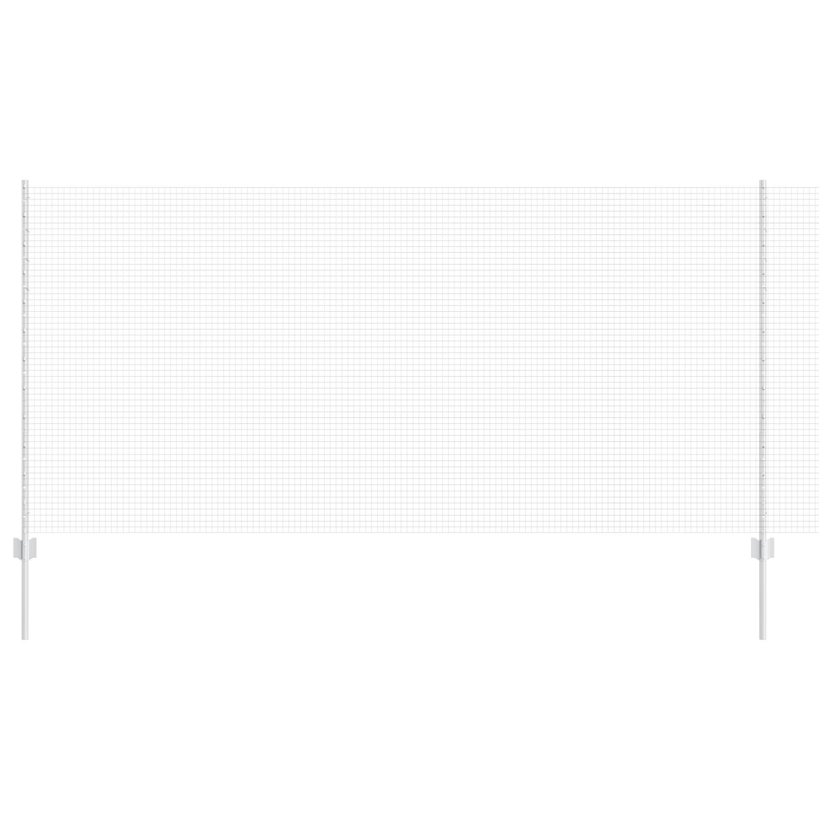 vidaXL Schweißdrahtzaun mit 22 U-Posts Silber 1,2x25 m Stahl