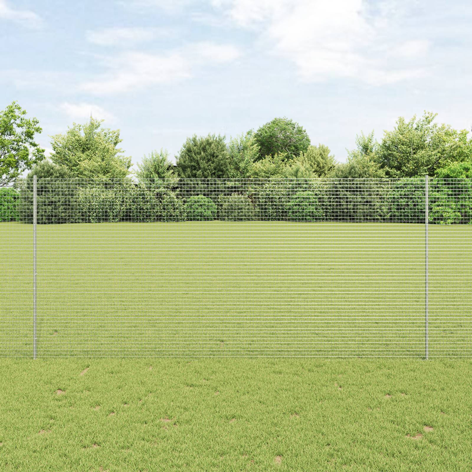 vidaXL Geschweißter Drahtzaun mit 10 U-Posten Silber 1.4x10 m Stahl