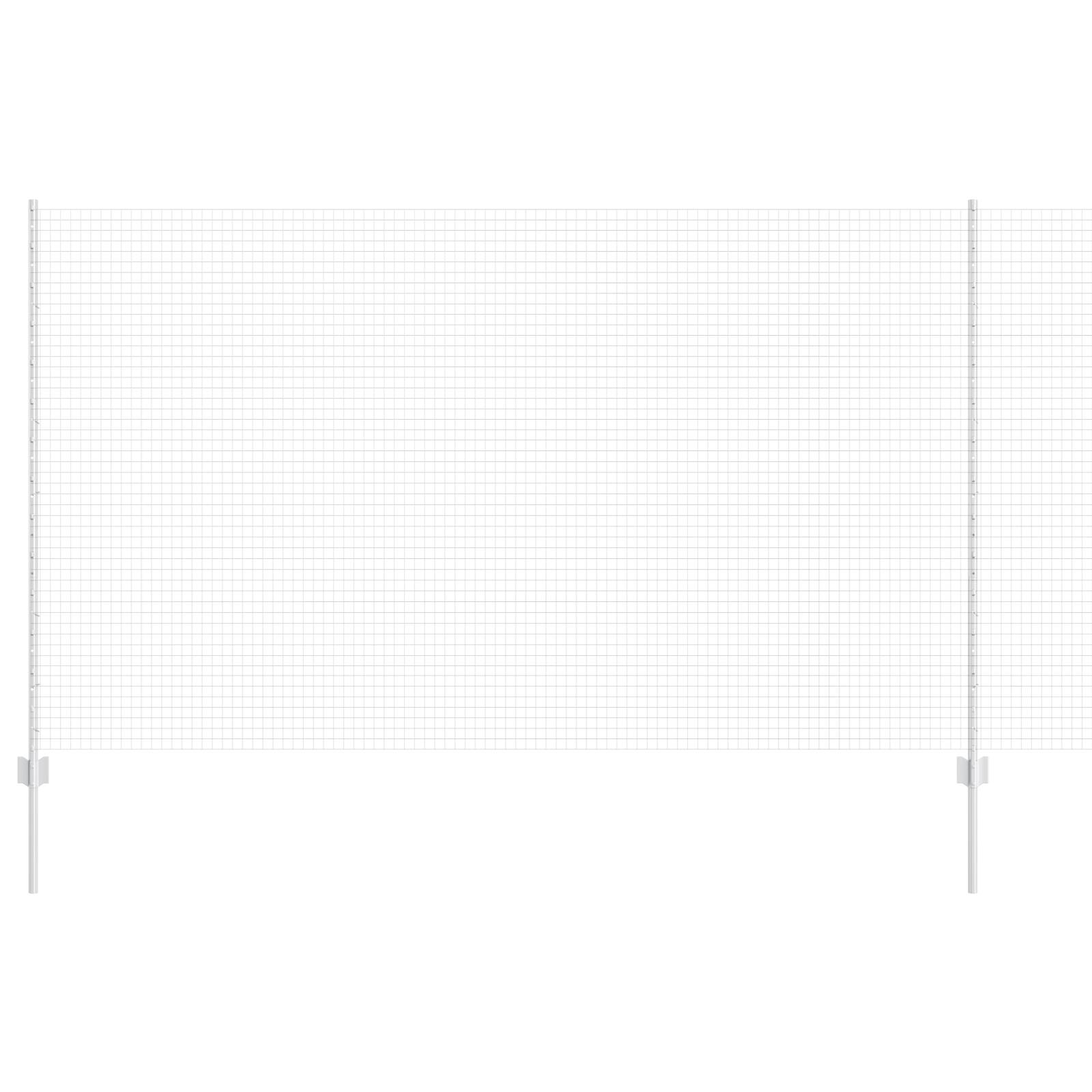 vidaXL geschweißter Drahtzaun mit 44 U-Posten Silber 1.4x50 m Stahl