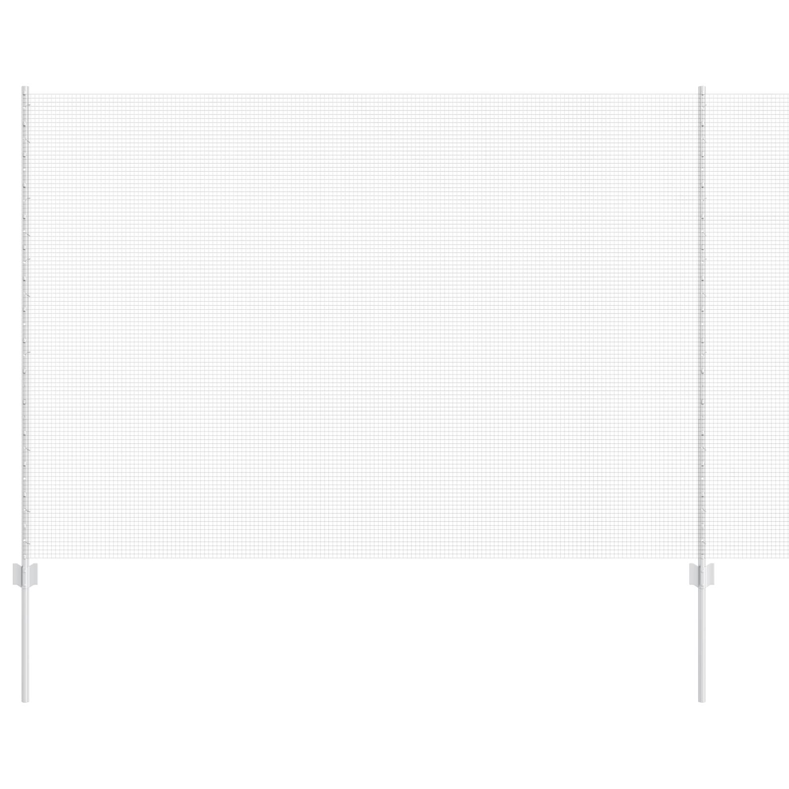 vidaXL Schweißdrahtzaun mit 44 U-Posten Silber 1,5x50 m Stahl