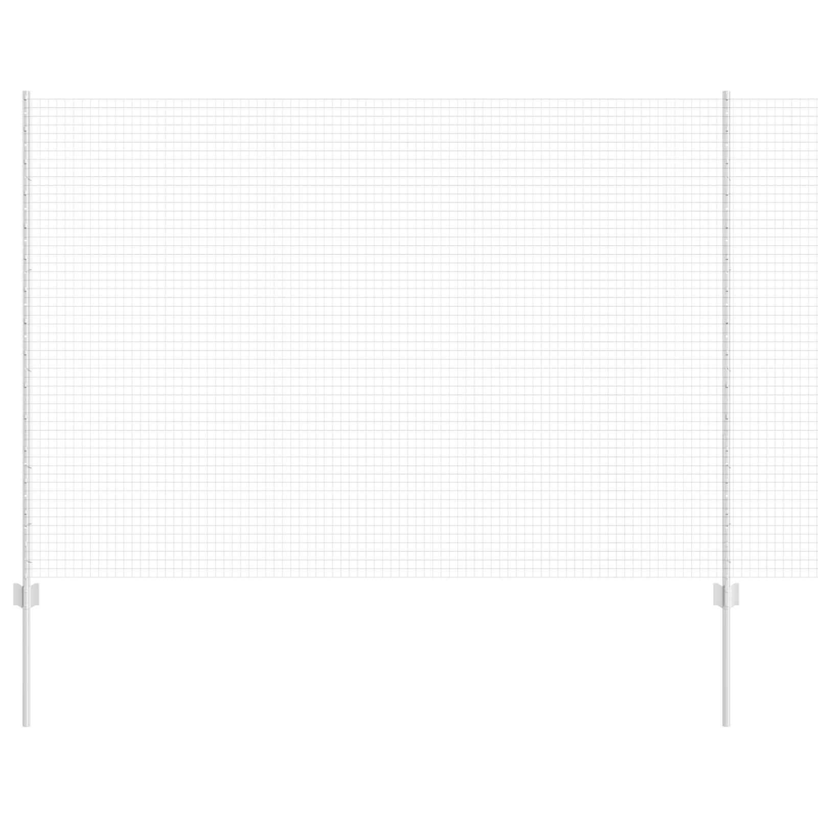 vidaXL Schweißdrahtzaun mit 10 U-Posts Silber 1.6x10 m Stahl