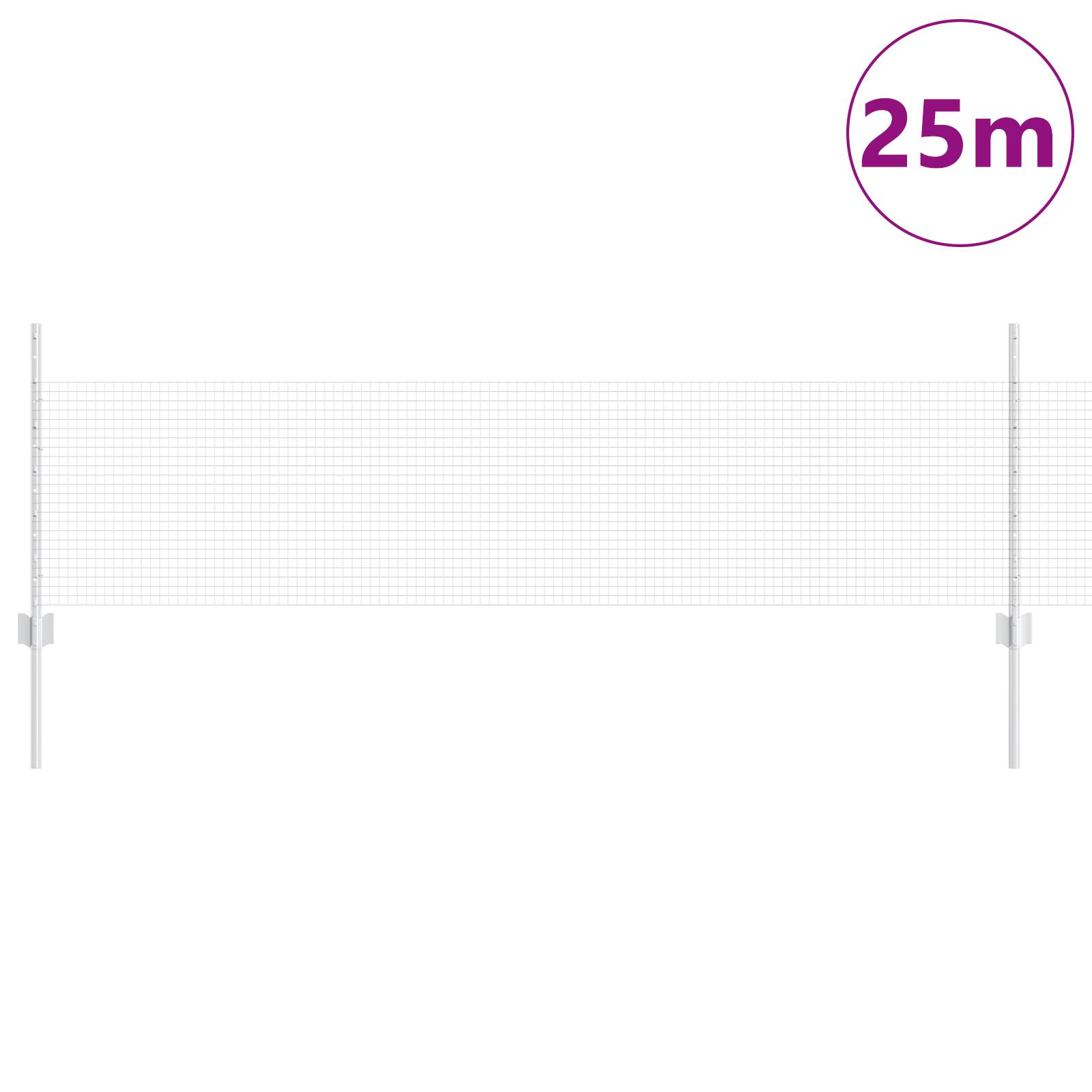 vidaXL Gartenzaunset 2er Set Feuerverzinkter Stahl 25 x 0,5 Meter