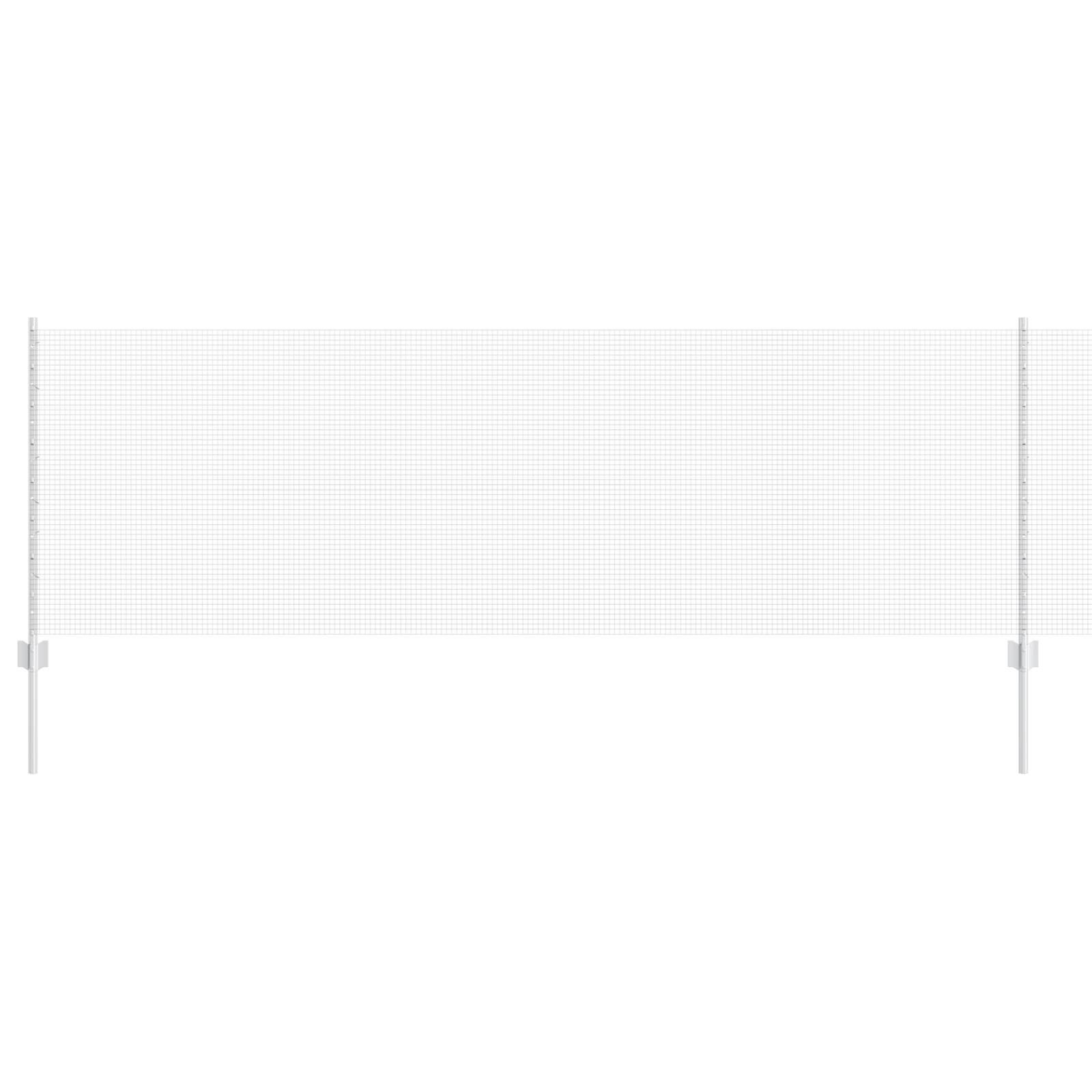 vidaXL Schweißdrahtzaun mit 11 U-Posts Silber 0.8x25 m Stahl