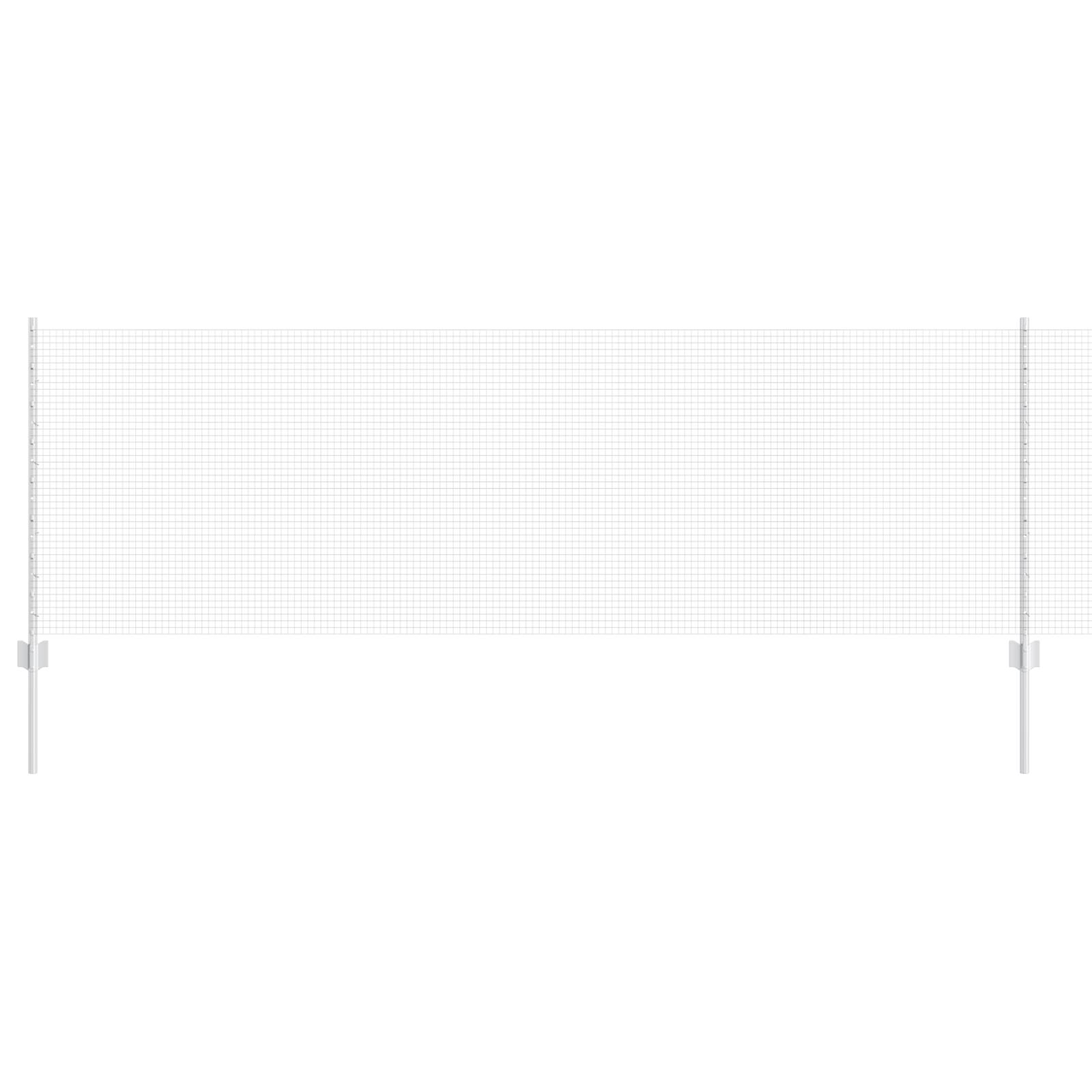 vidaXL Geschweißter Drahtzaun mit 44 U-Pfosten Silber 0,8x100 m Stahl