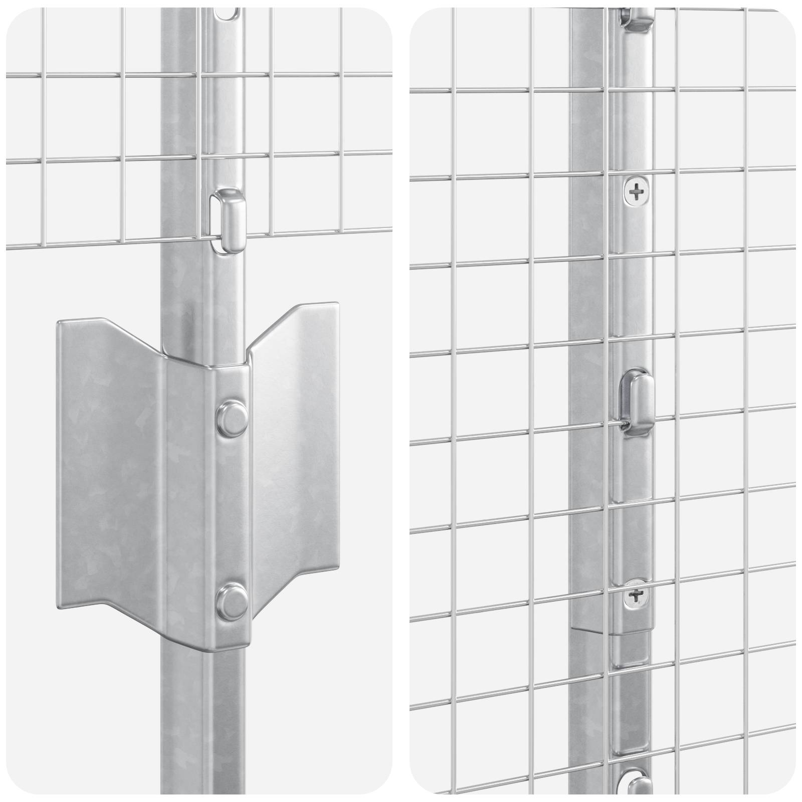 vidaXL Geschweißter Drahtzaun mit 44 U Pfosten Silber 1.4x50 m Stahl