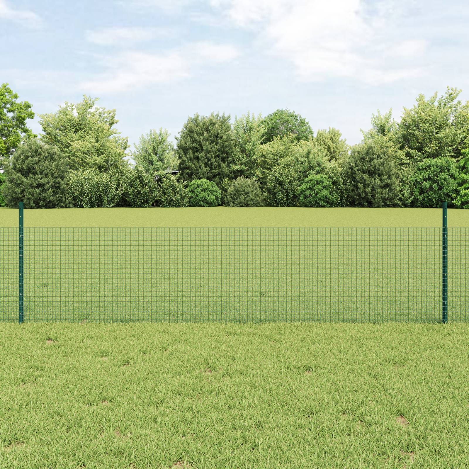 vidaXL Geschweißter Drahtzaun mit 11 U-Posten Grün 0,5x25 m Stahl