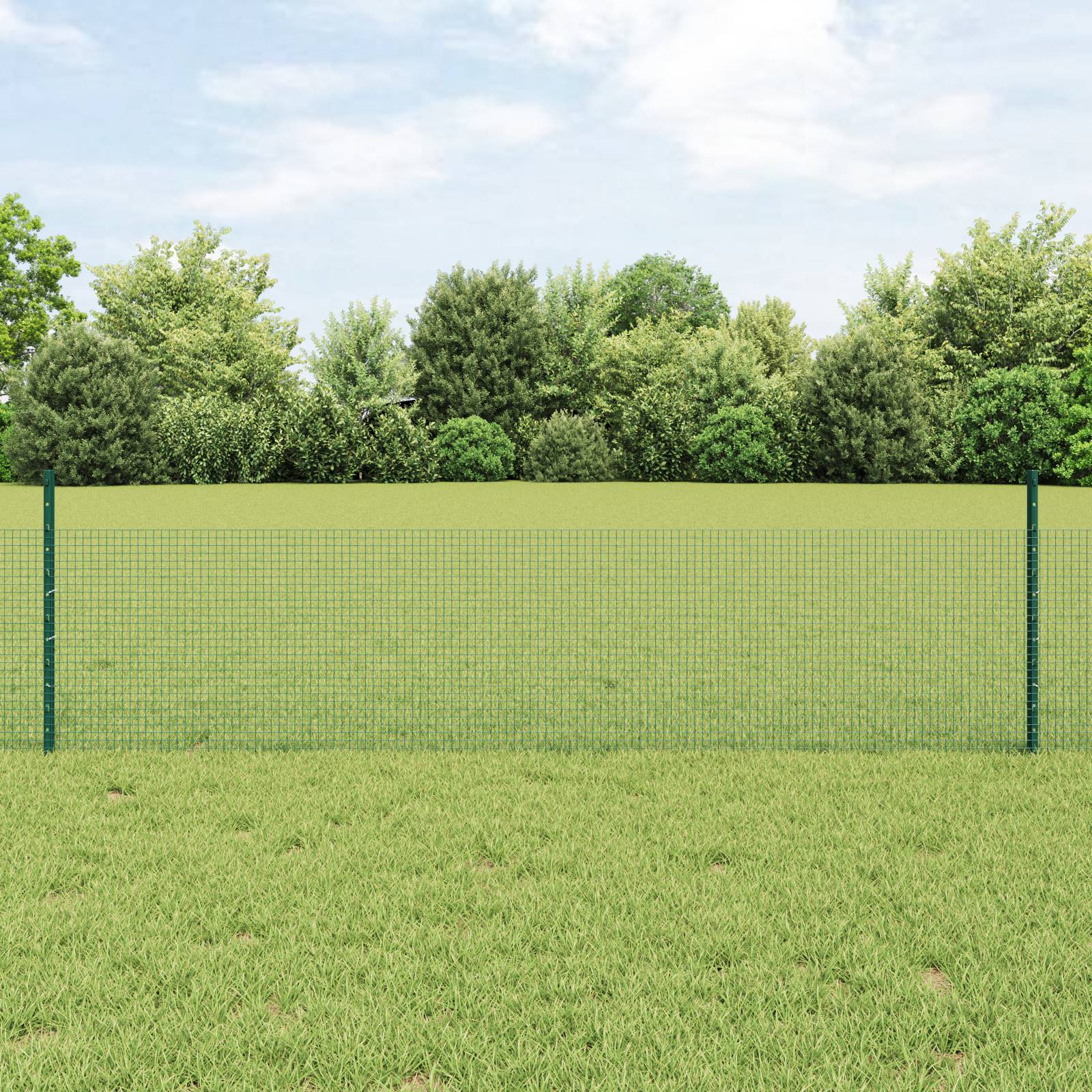 vidaXL Hühnerdrahtzaunset Set aus 2 Grün Verzinkter Stahl 25 x 0.5 m