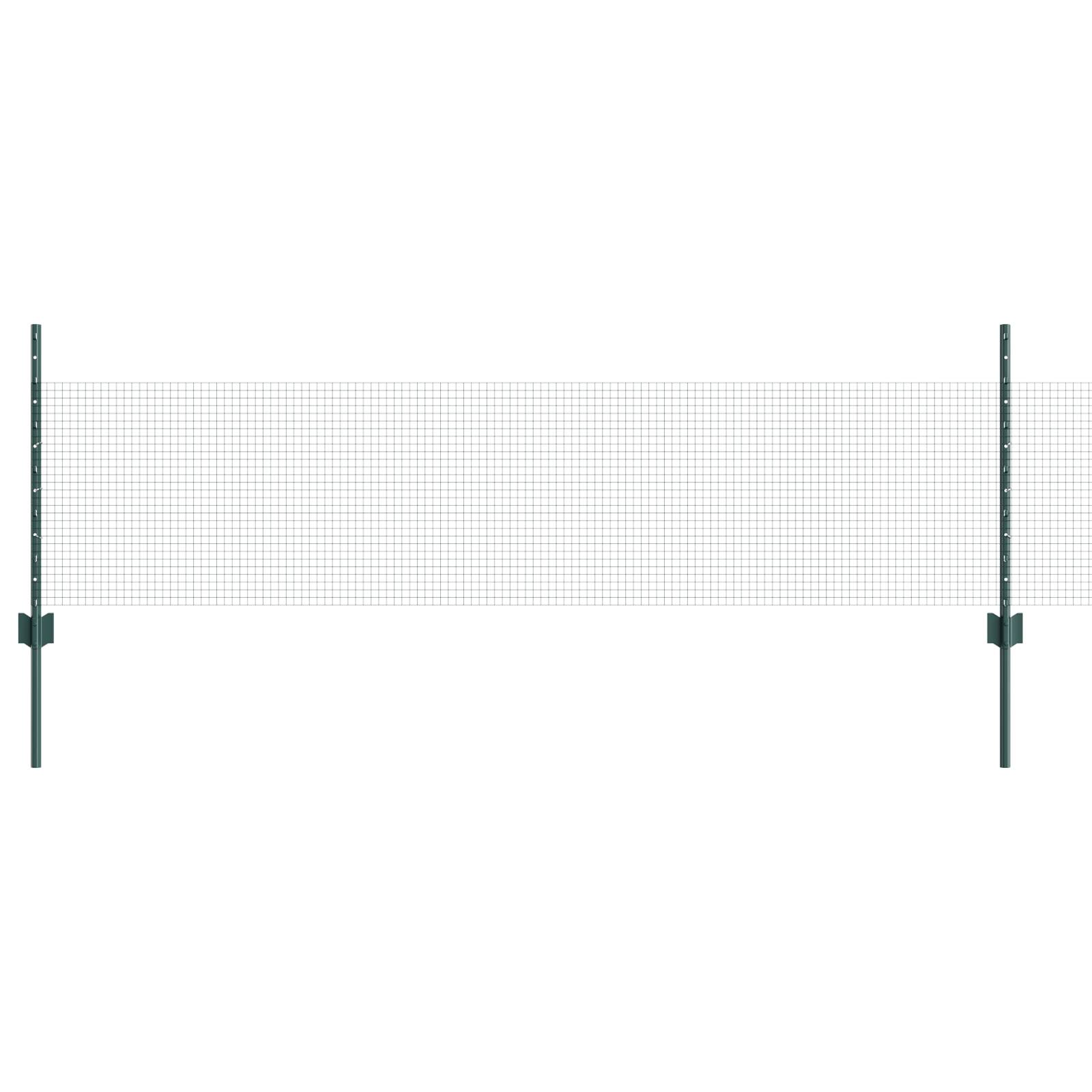vidaXL Hühnerdrahtzaunset Set aus 2 Grün Verzinkter Stahl 25 x 0.5 m