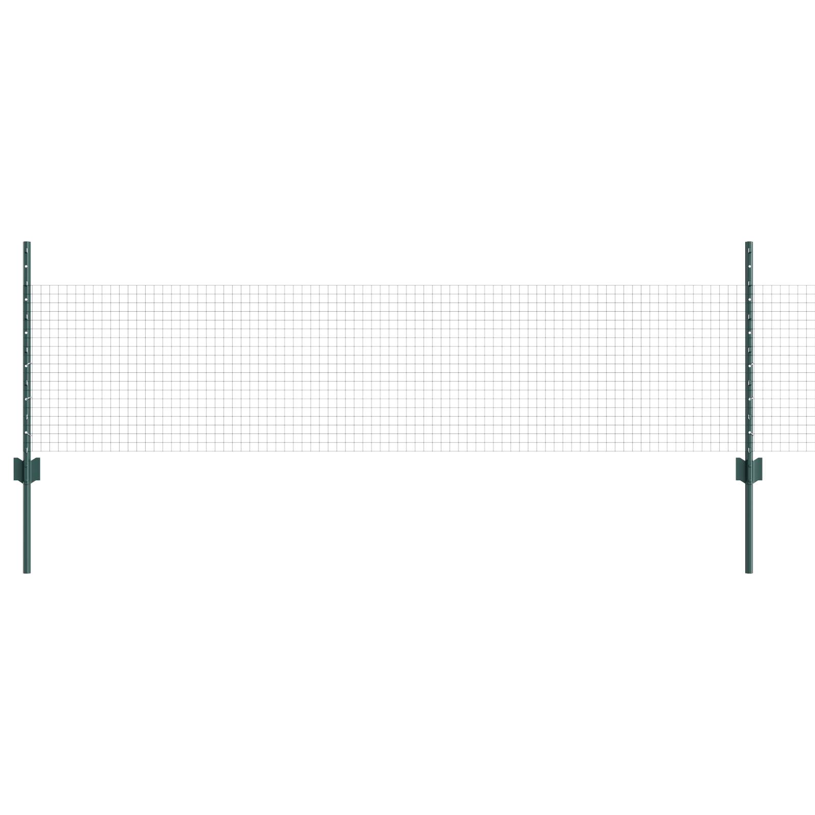 vidaXL Schweißdrahtzaun mit 11 U-Posts Grün 0.5x25 m Stahl