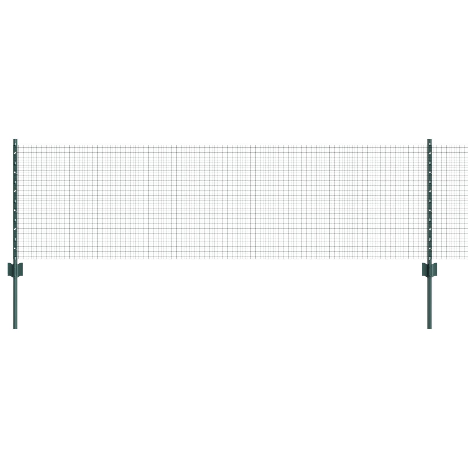 vidaXL Geschweißter Drahtzaun mit 5 U-Posts Grün 0.6x10 m Stahl