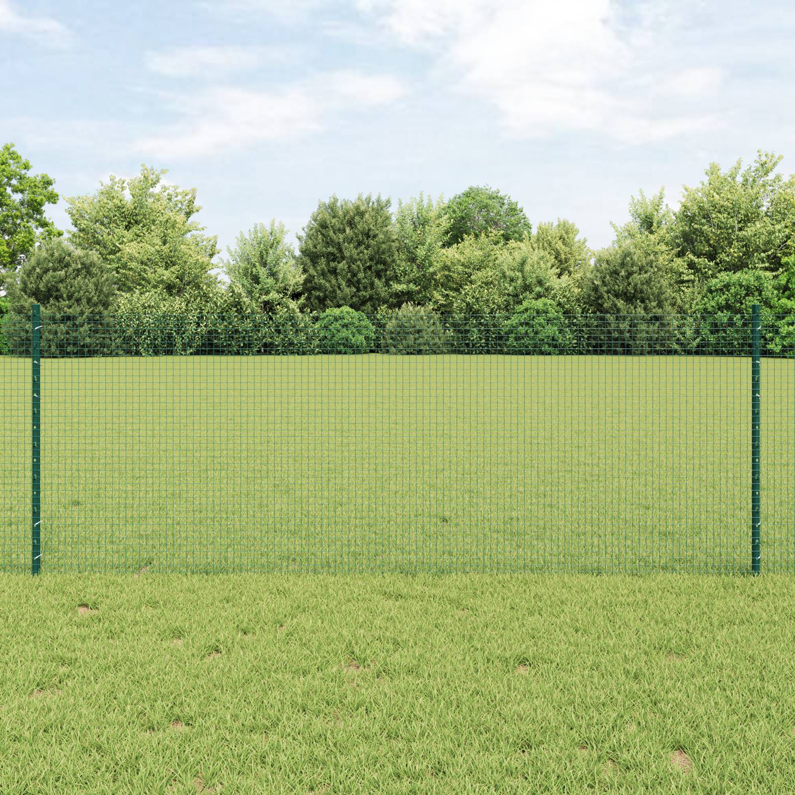 vidaXL Geschweißter Drahtzaun mit 22 U-Posts Grün 0.8x50 m Stahl