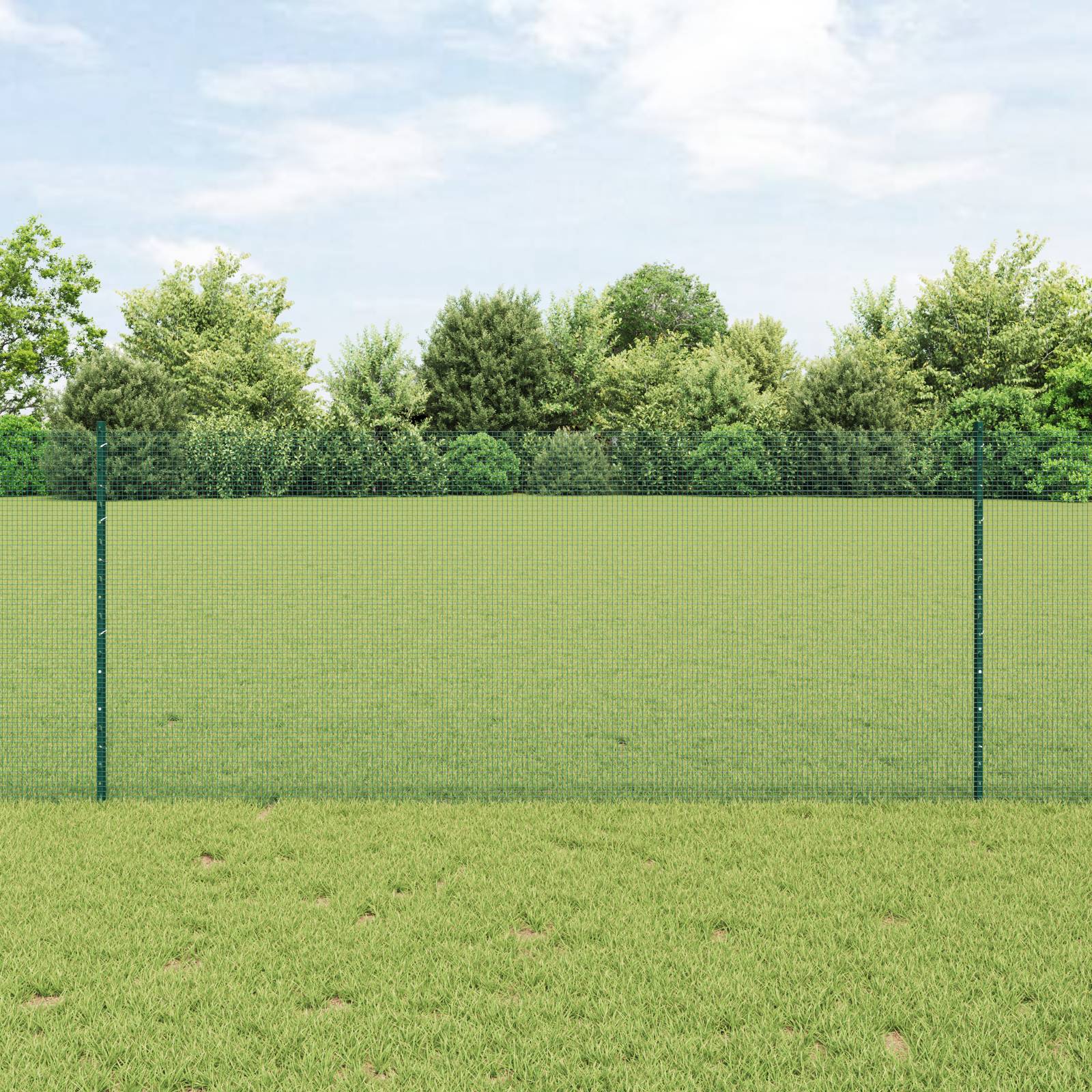 vidaXL Geschweißter Drahtzaun mit 22 U-Posten Grün 1x50 m Stahl