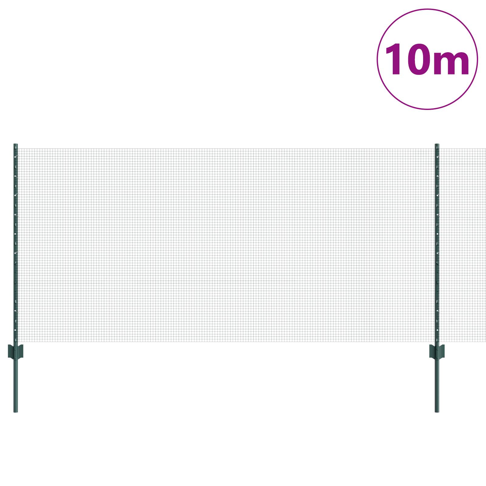 vidaXL Gartenzaun-Set Set aus 2 Grün Metall 10 x 1 m Gartenzaun