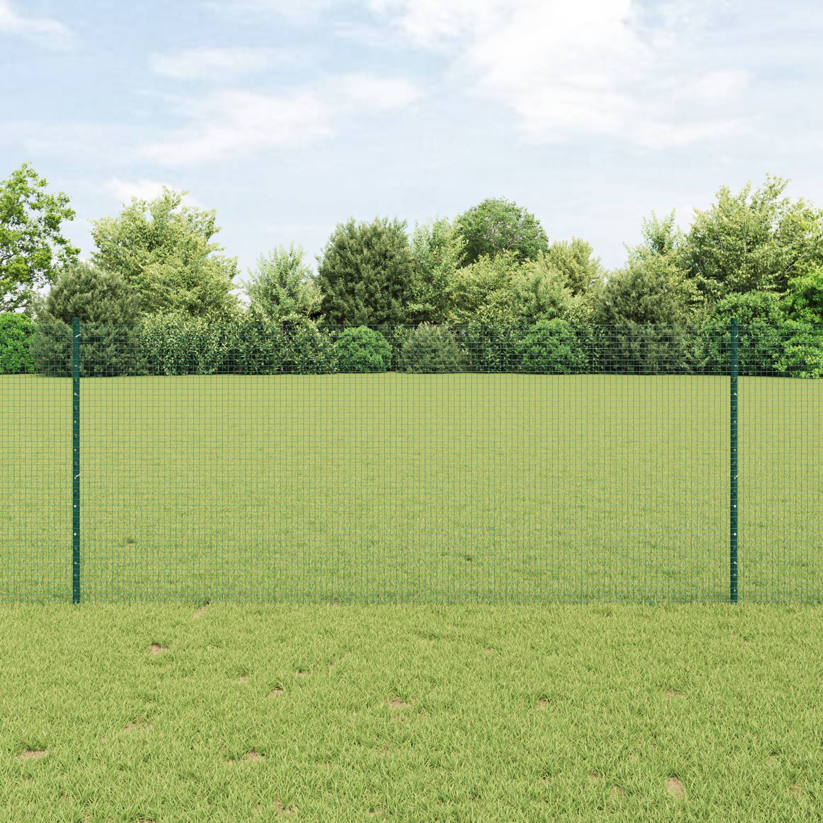 vidaXL Geschweißter Drahtzaun mit 22 U-Posts Grün 1x50 m Stahl