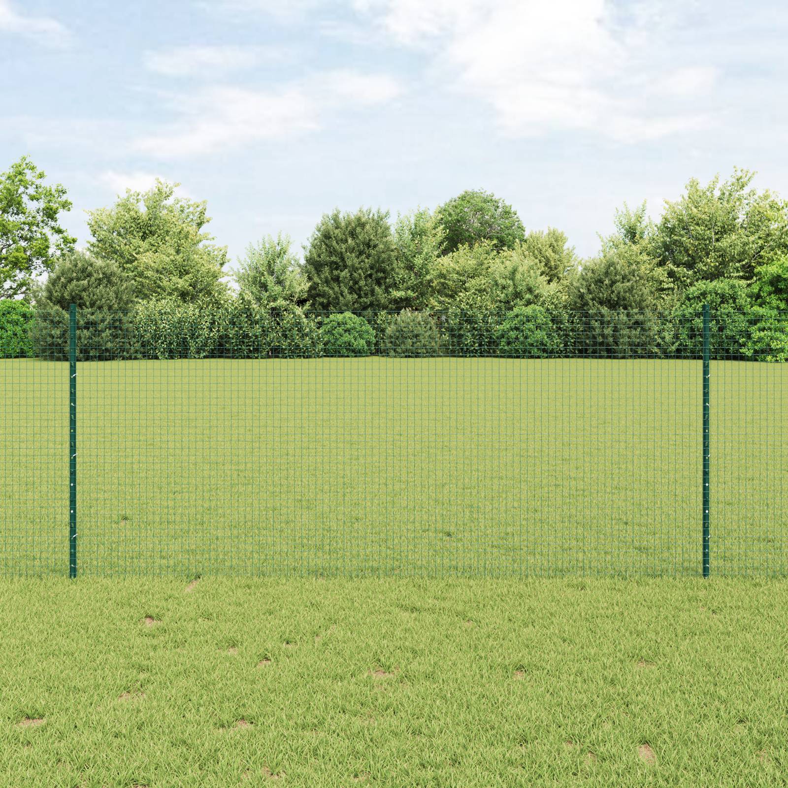 vidaXL Geschweißter Drahtzaun mit 22 U Pfosten Grün 1x50 m Stahl