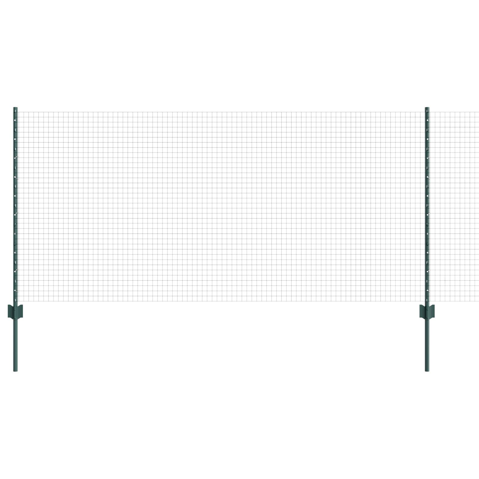 vidaXL Stacheldrahtzaunset Set aus 2 Grün Metall, Kunststoff 10 x 1 m