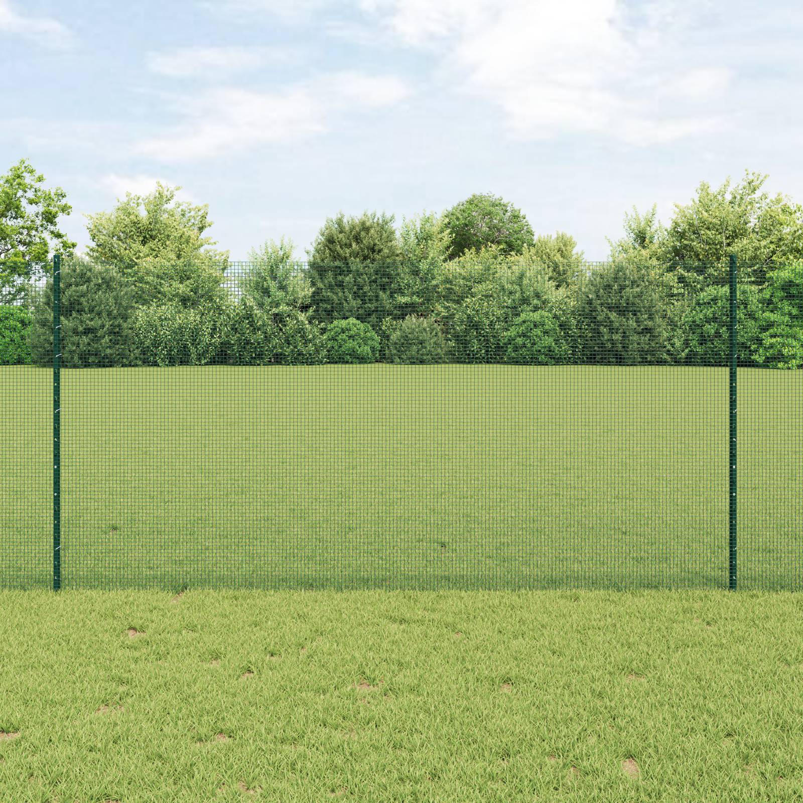 vidaXL Maschendrahtzaun mit 5 U-Pfosten Grün 1,2x10 m Stahl