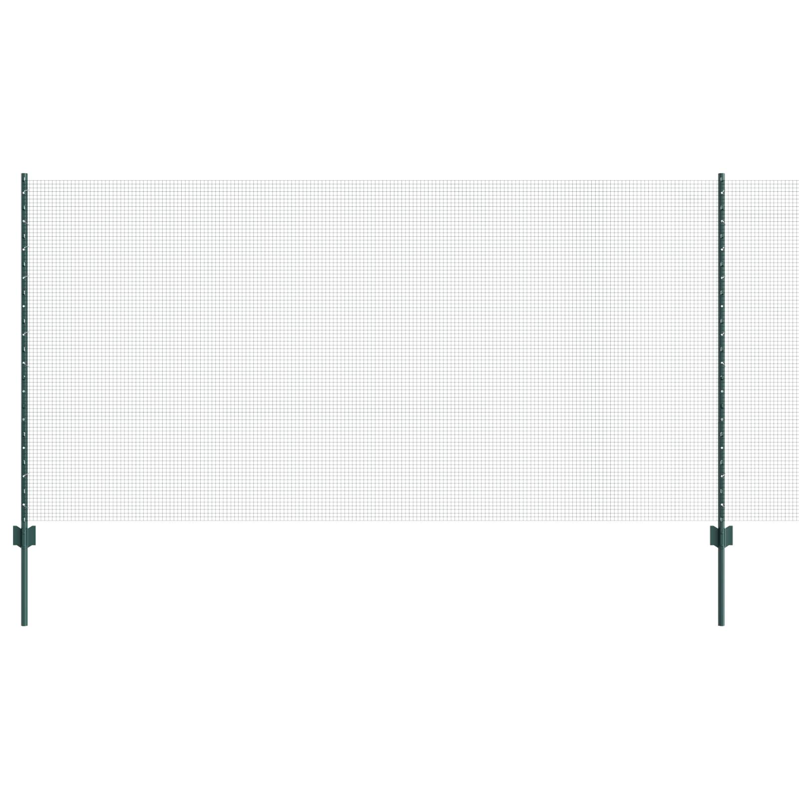 vidaXL Maschendrahtzaun mit 5 U-Pfosten Grün 1,2x10 m Stahl