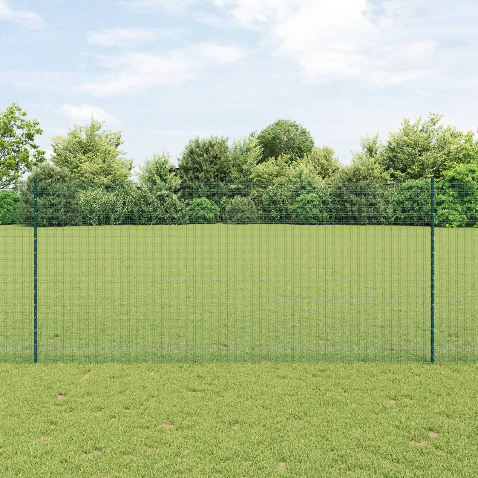 vidaXL Schweißdrahtzaun mit 5 U-Pfosten Grün 1,4x10 m Stahl